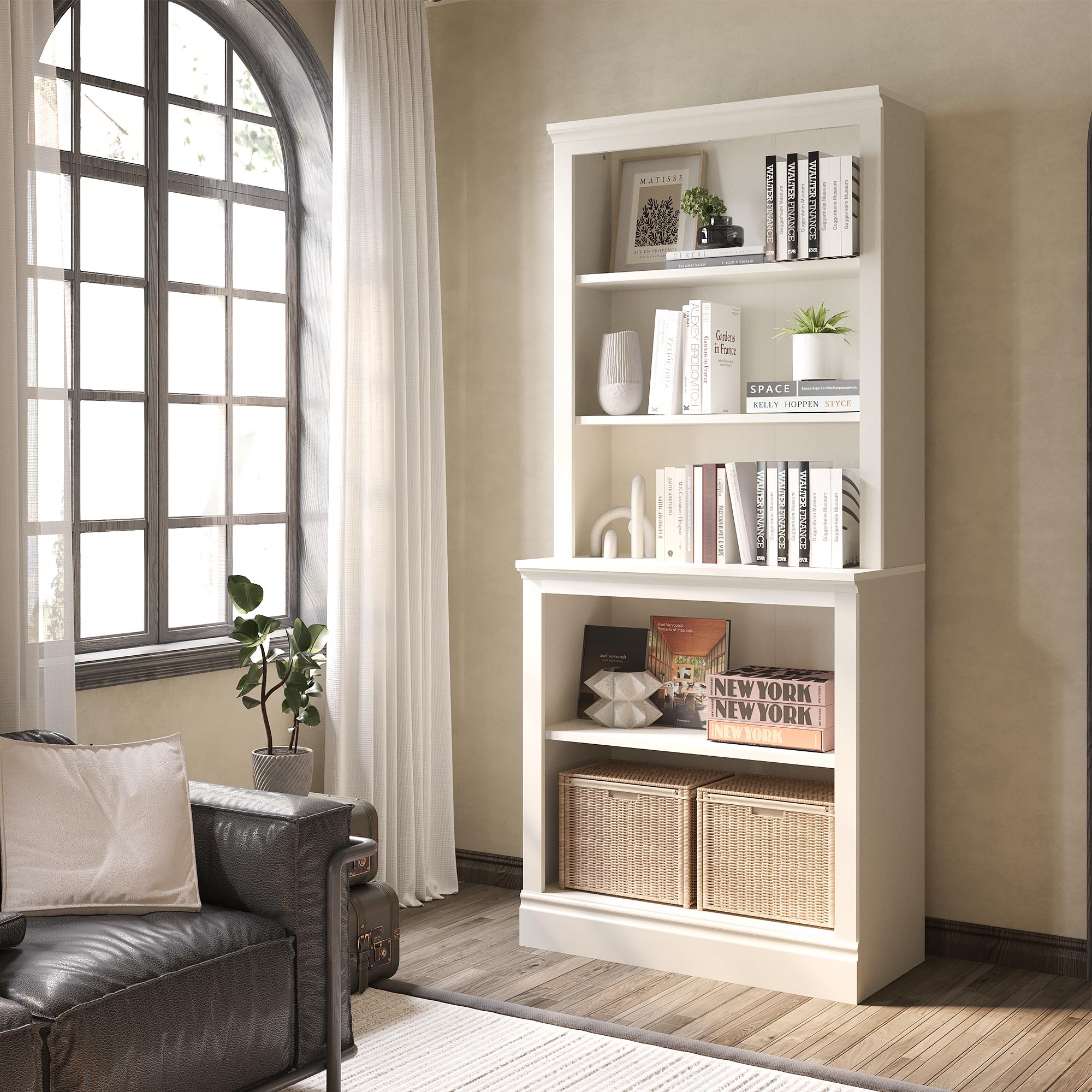 71 Inch Tall Bookcase, Modern Freestanding Bookshelf 9 Tier Bookcases, Large Open Display Shelf Storage Cabinet Organizer For Living Room, Home Office, Library, Bedroom (White - View #4
