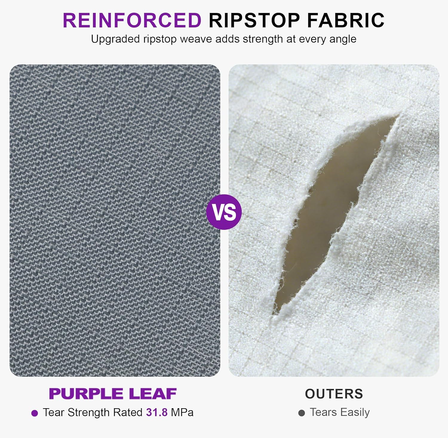PURPLE LEAF Patio Furniture Cover Waterproof Heavy Duty TPU Coating Tear-Resistant Fabric for Outdoor Rectangular Sectional Sofa Couch Set Dining Table Chair Covers 136"L x 63"W x 29"H