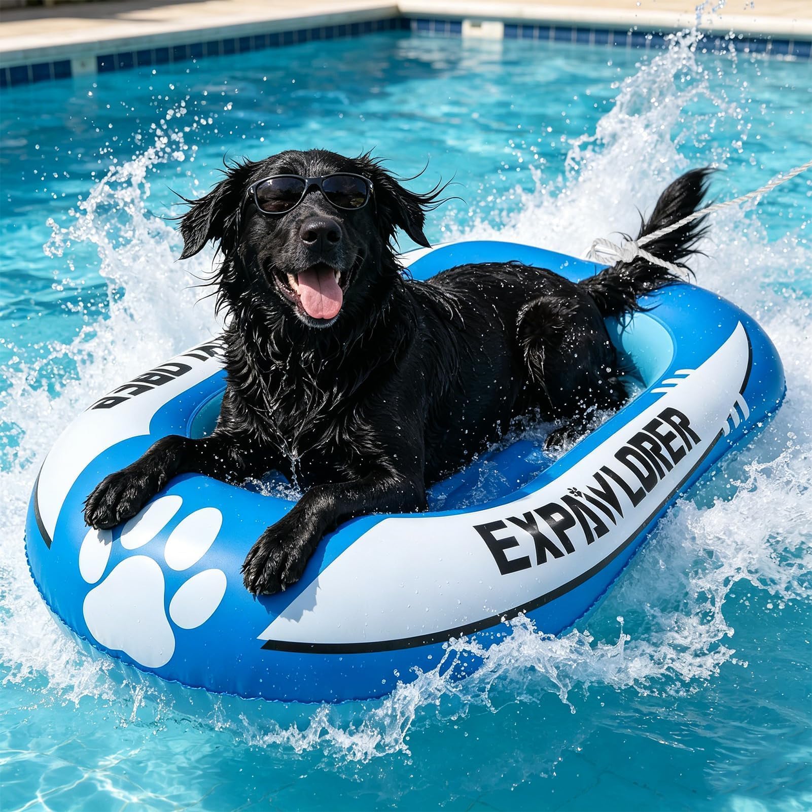 Flotteur de piscine pour chien idéal pour nager en été en plein air au lac et rivière