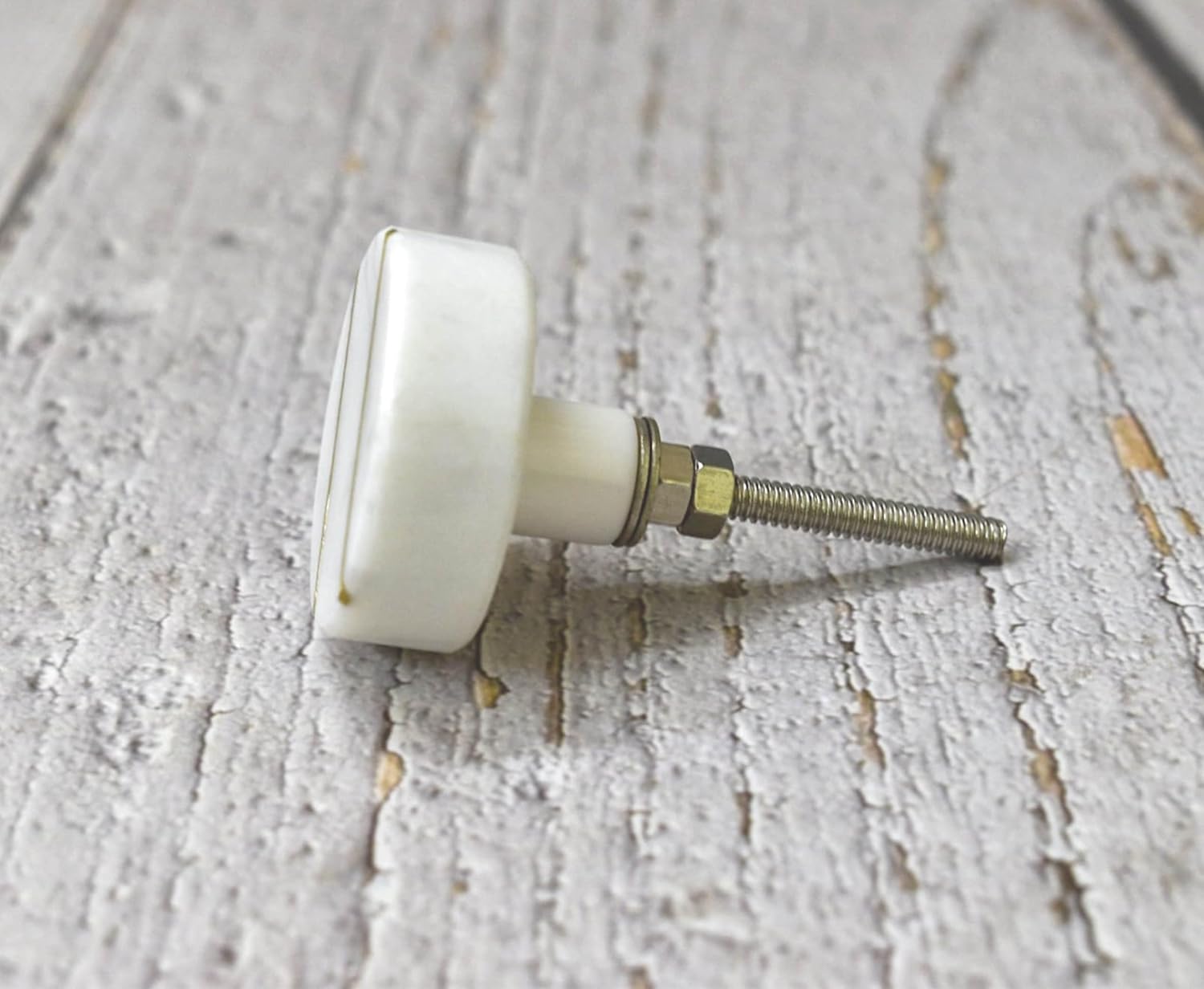 Marble Brass Knob, Modern Cabinet Knob, Decorative Hardware, Furniture Hardware, Cabinet Handles, Dresser Pull, Set-6 (Striped White Round)