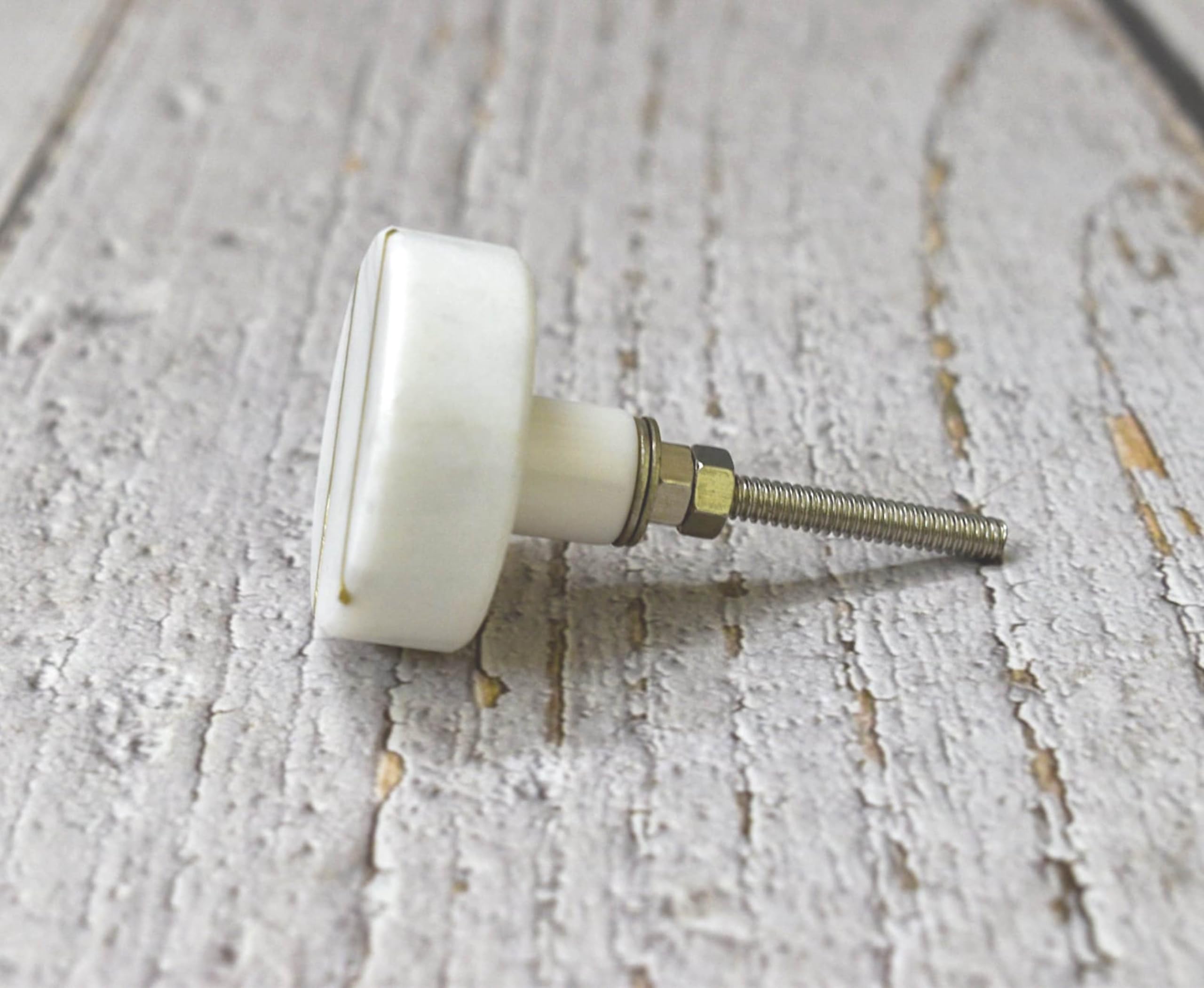 ARTISNO Round Marble Brass Knob, Modern Cabinet Knob, Decorative Hardware, Furniture Hardware, Cabinet Handles, Dresser Pull, Set-6 - Image 2