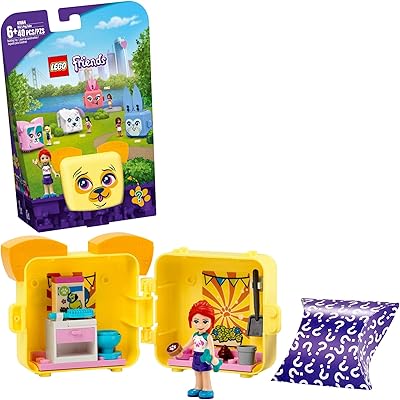 LEGO Friends Miaâ€™s Pug Cube 41664 Building Kit; Pug Toy Creative Gift for Kids with a Mia Mini-Doll Toy; Dog Toy is The Perfect Present for Kids Who Love Portable Playsets, New 2021 (40 Pieces)