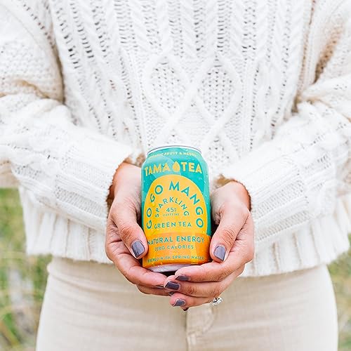 Miniatura 5 de Tama Tea Té verde espumoso sin azúcar, mango, orgánico y naturalmente energizante, cero calorías, cero carbohidratos, sin OMG, rico en antioxidantes