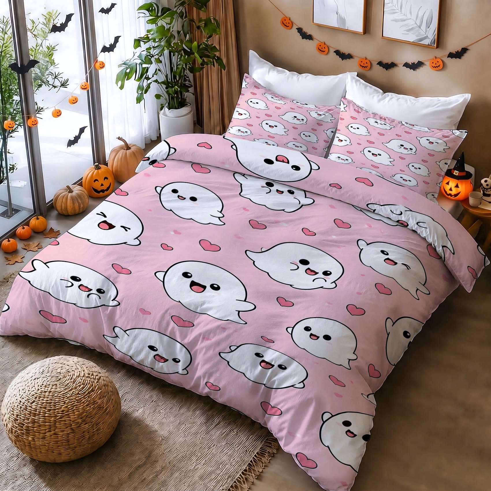 Generisch Herz-Geist Bettwäsche 220x240 3tlg Schlafzimmer Deko