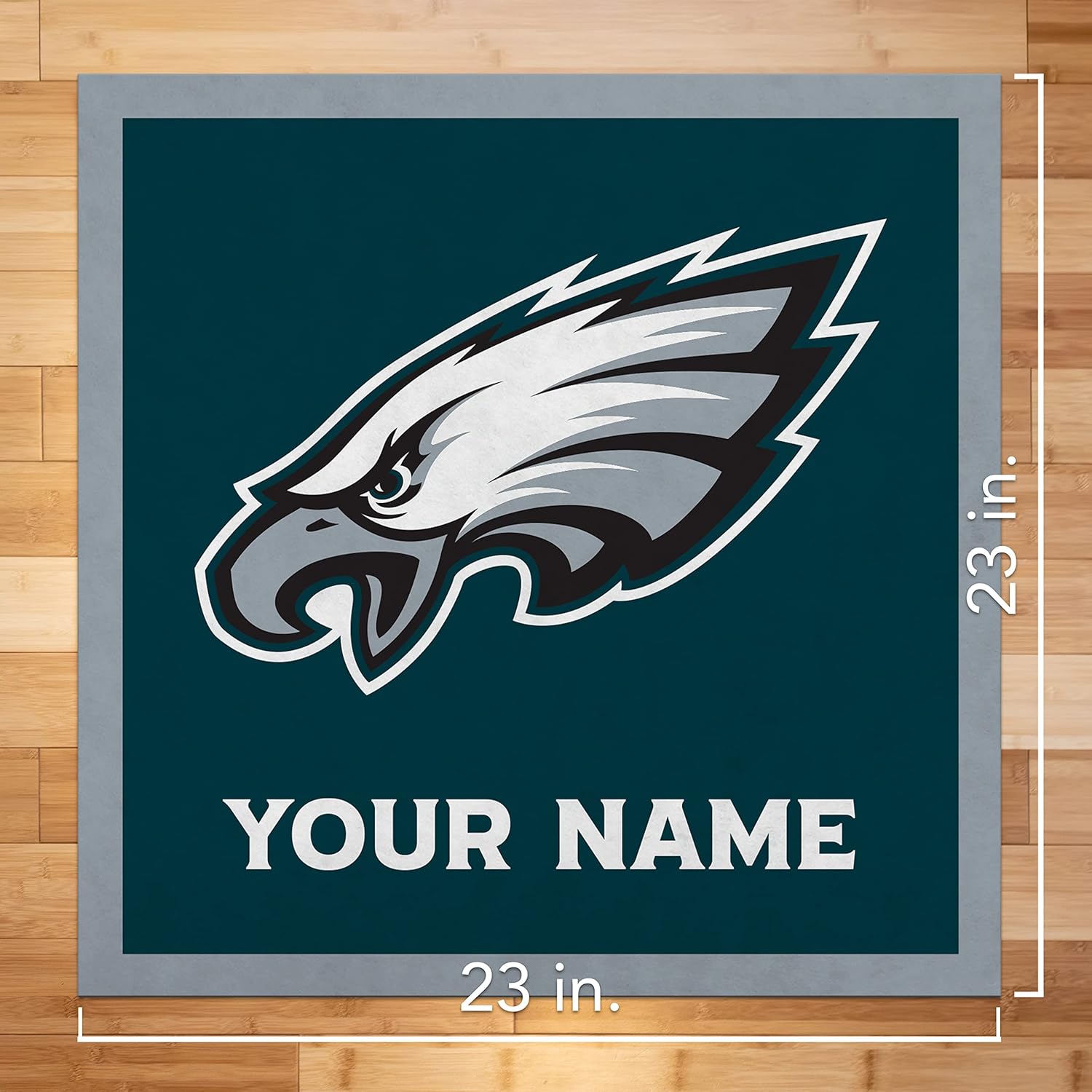 Rico Industries NFL Football Philadelphia Eagles Personalized 23" X 23" Felt Wall Banner - Sports Decor for Man Cave, Game Room, Office & Bedroom - Made in The USA