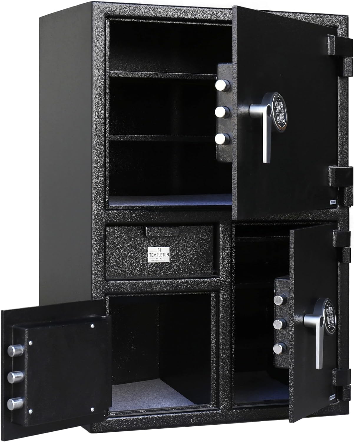 T872 Extra Large 3 Door Depository Drop Safe with Independent Locking Doors, Electronic Keypads and Backup Keys, 9.74 CBF