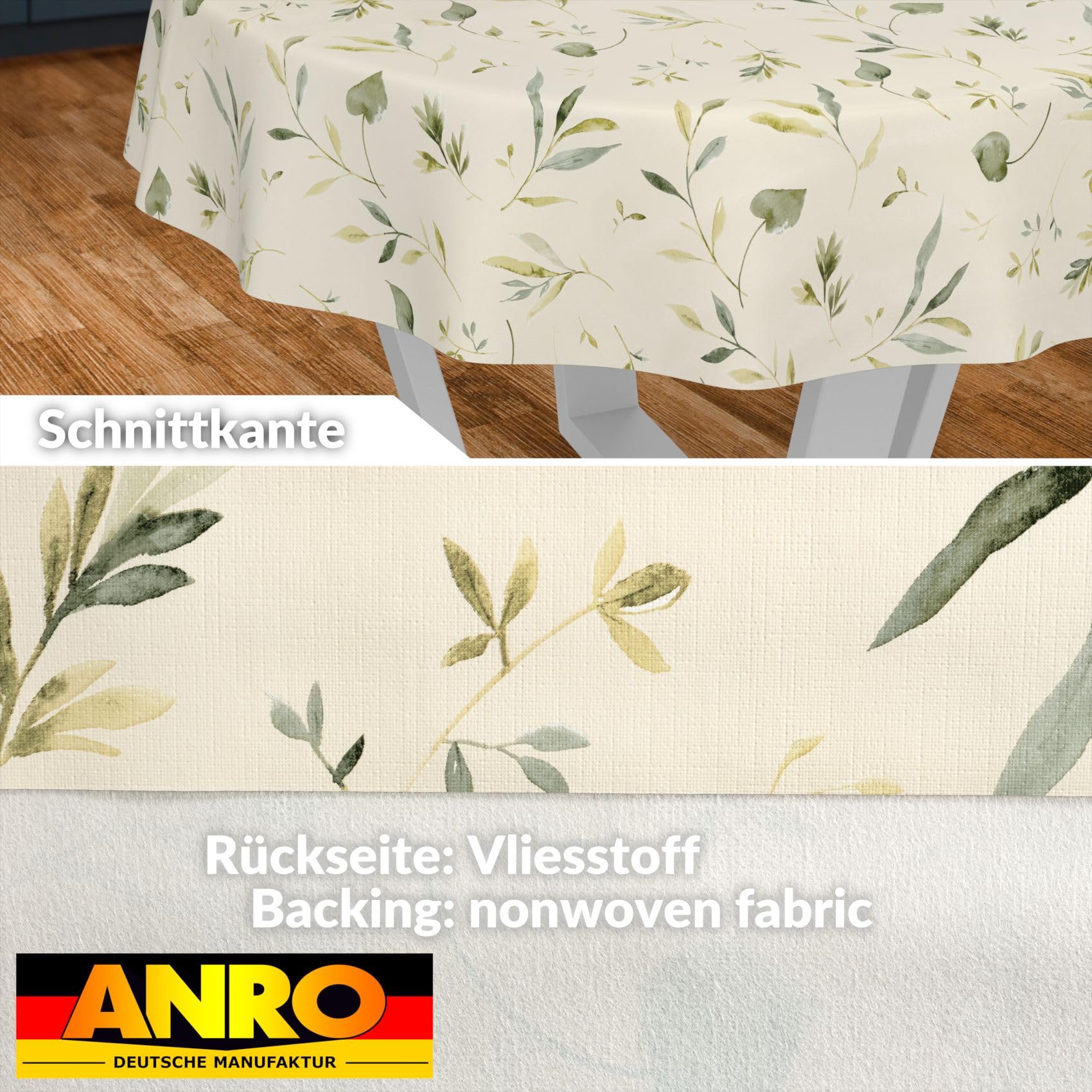 ANRO Afwasbaar tafelzeil, onderhoudsvriendelijk, van katoen, polyester, vuilafstotend, tuintafelkleed, brise, 1000 x 140 cm (10 m), voor binnen en buiten