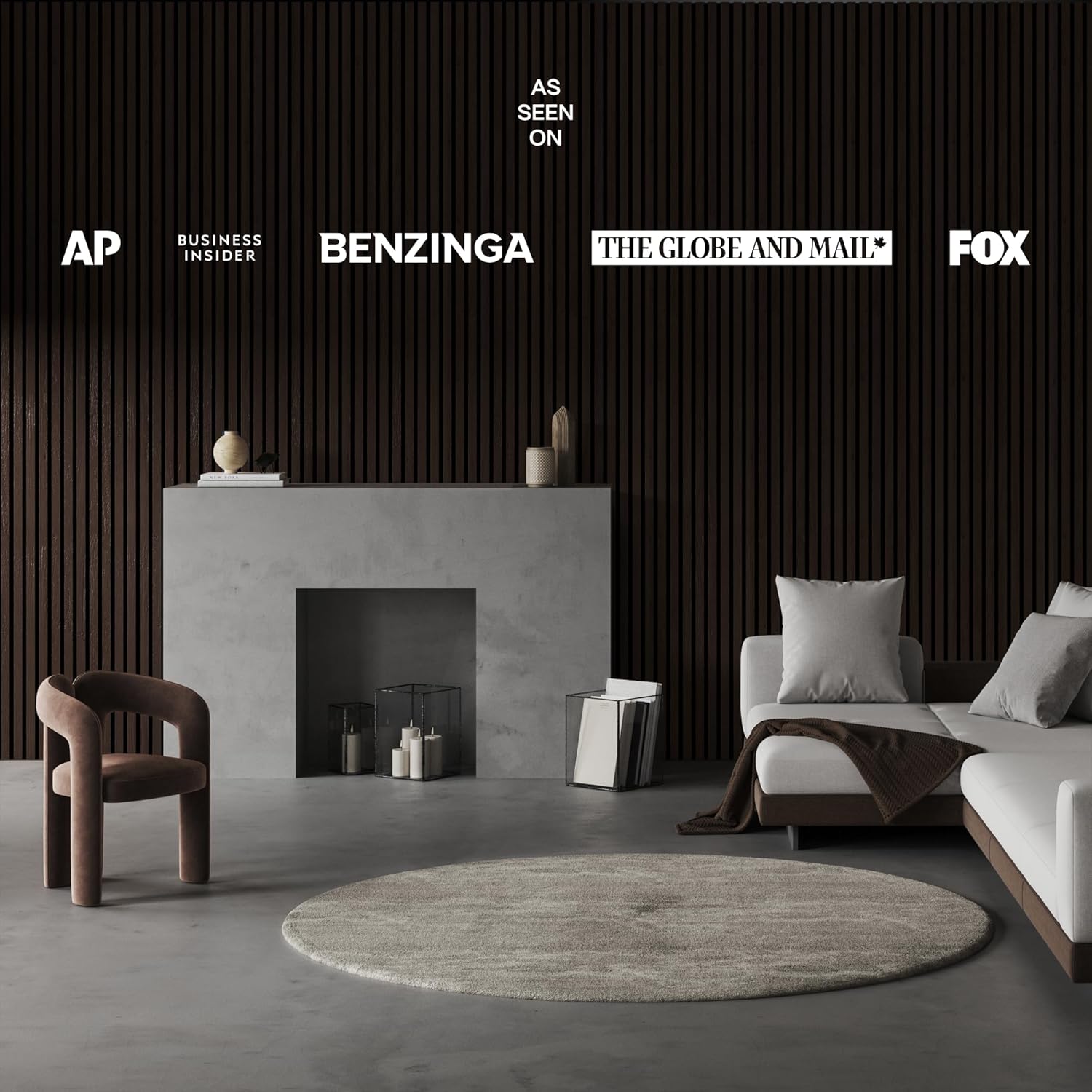 2-Pack Acoustic Wood Slat Panels - Soundproof Wall Paneling for Interior Decor 2pcs - 94.5x12.6 inches Dark Walnut