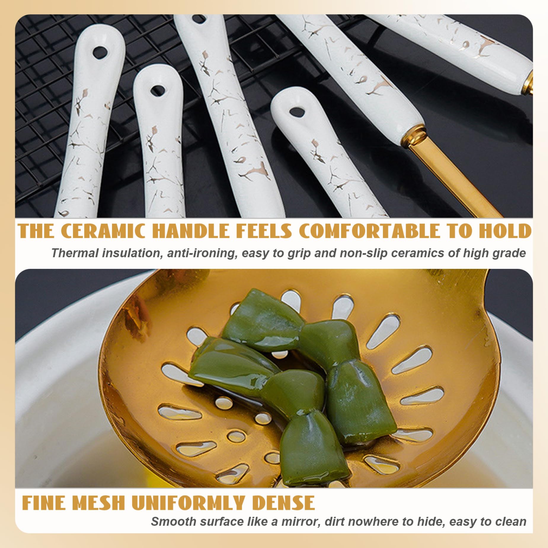 7 pezzi/set di utensili da cucina set utensili in oro in acciaio inossidabile per cucinare con supporto per la lavastoviglie per la lavastoviglie di attrezzi da cucina metallo comprendon