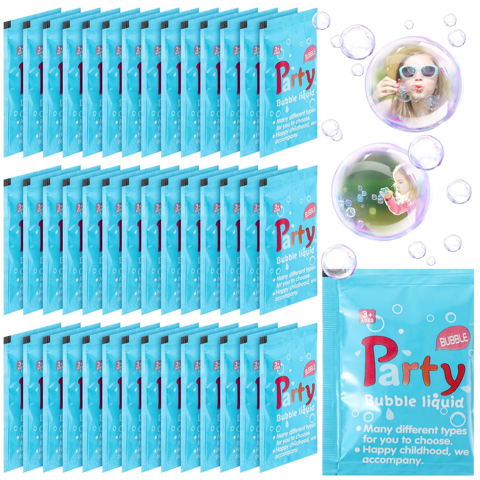 Halloscume 100 Pcs 10 ml Bubble Liquid Refill Solution for Bubble Gun Wand Outdoor Activities Party Favors
