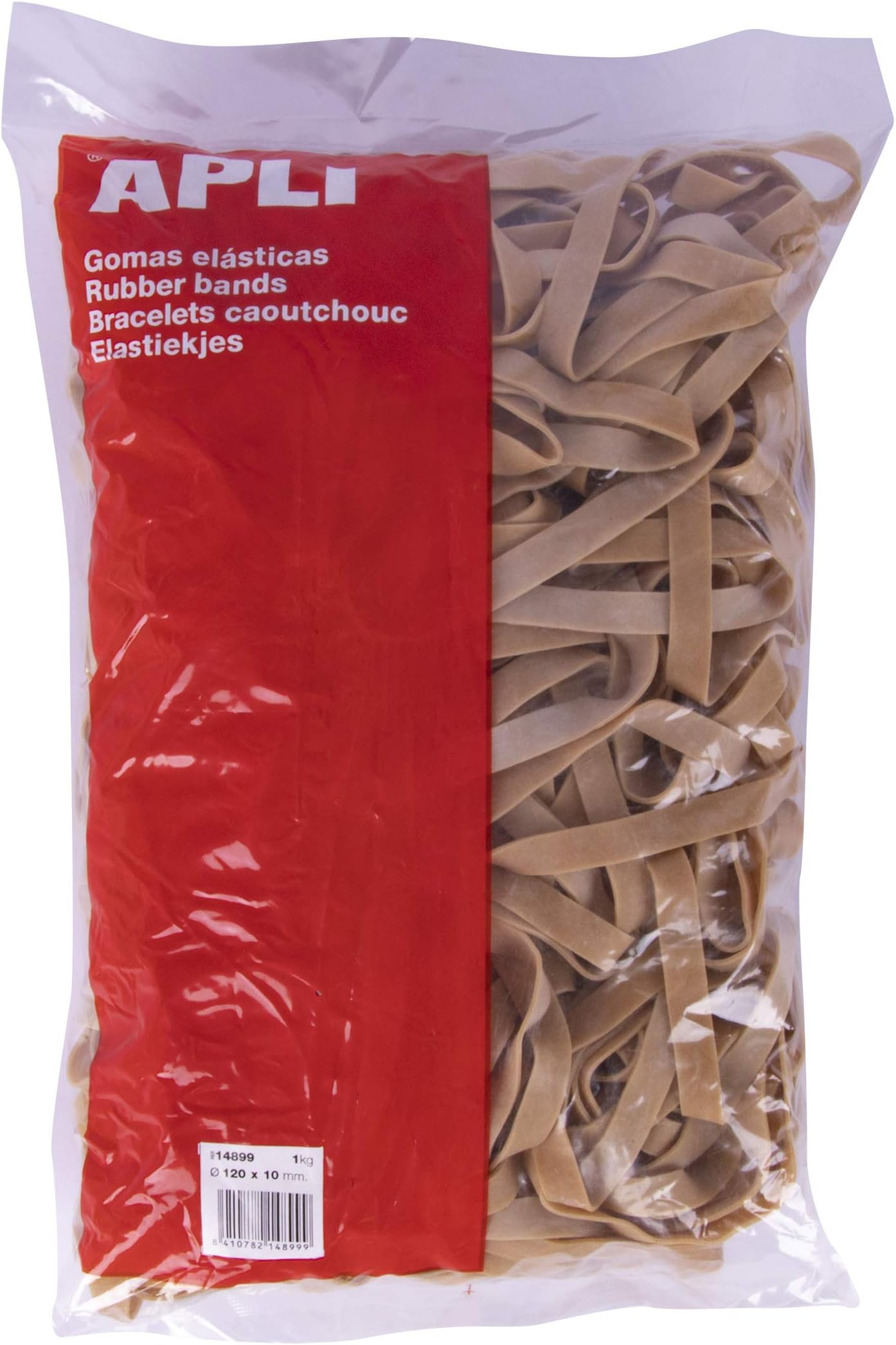 Q-Connect No.24 Rubber Bands - 152.4 X 1.6mm Natural Latex Bands (500g Pack)