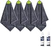 loukin 4 Pack Magnetic Cleaning Cloth, Microfiber Dry Erase Eraser, Washable Whiteboard Cleaning Cloth for Classroom, Home and Office, Gray, 12 x 12 - 3.4 fl oz Whiteboard Cleaner x 2 Included