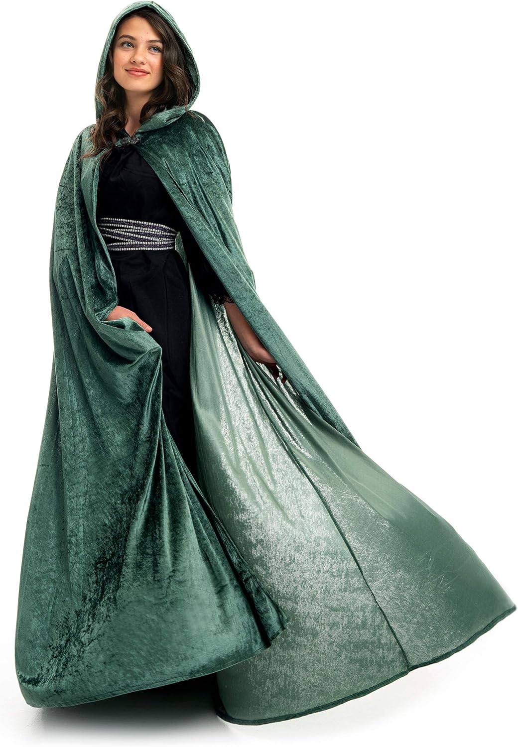 Little Adventures Deluxe Velvet Adult Cloak Cape with Lined Hood