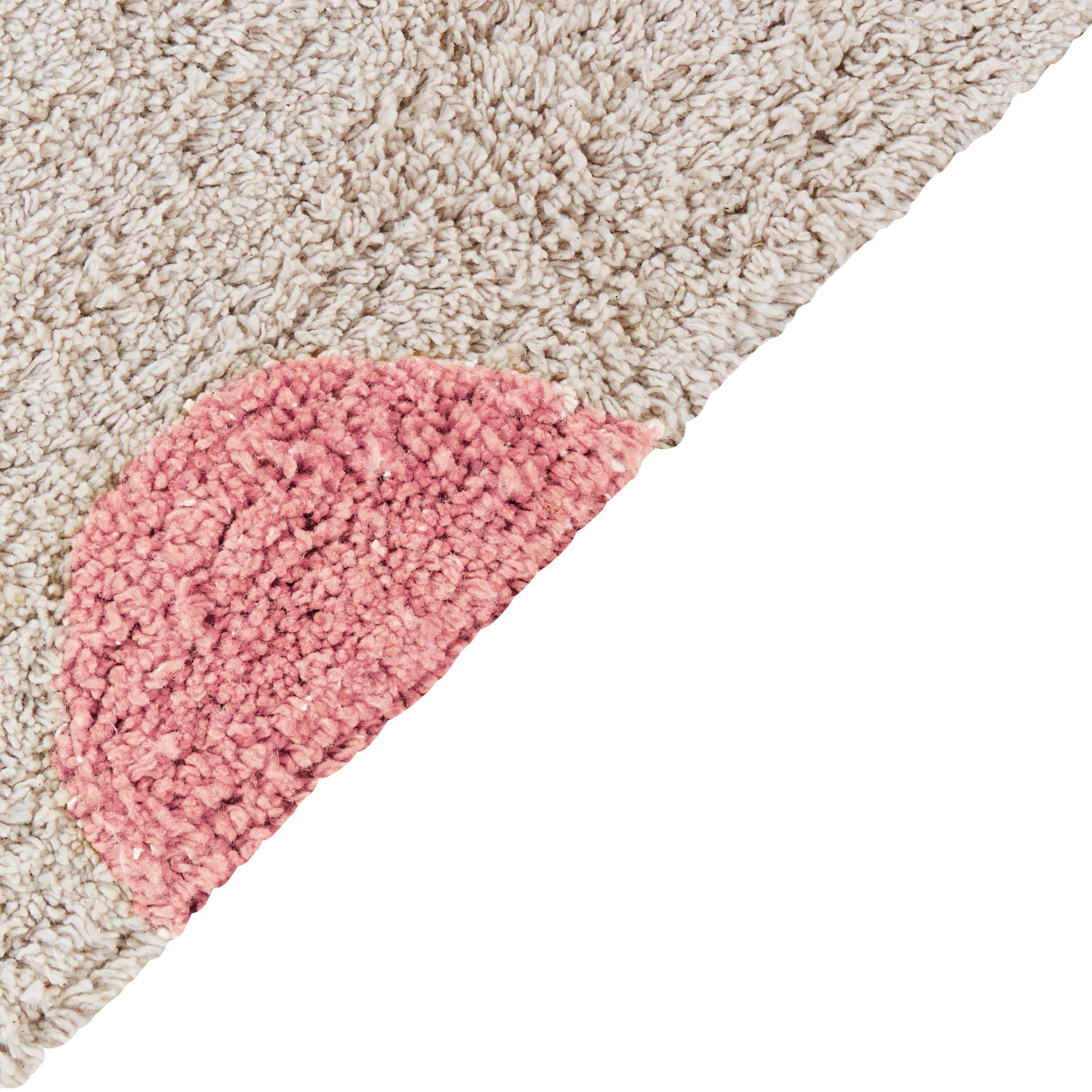 Beliani Kinderteppich Baumwolle beige/rosa 140x200 cm Punkte Muster für Kinder Dardere