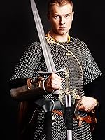 Vista 6 de Janmercy 4 piezas de espada medieval renacentista para cinturón de esgrima para disfraz de niños, soporte de espada de cuero para fiesta de Halloween