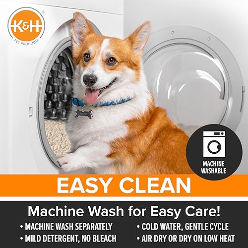 Miniatura 5 de K&H Pet Products Almohadilla original de microforro polar para perro para cama elevada para perro, almohadilla portátil para la cuna para perro,