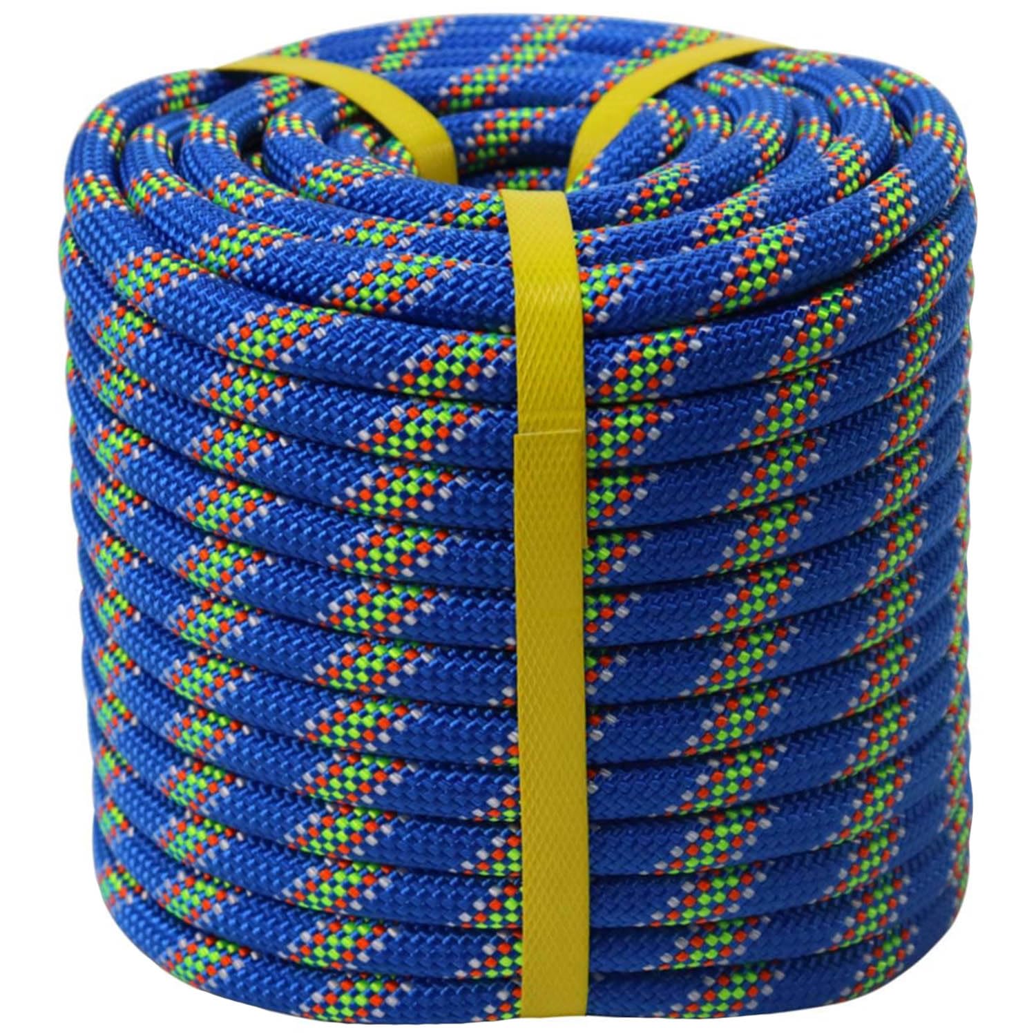 Double Braided Arborist Rigging Rope, 1/2" x 100 ft Strength Bull Rope, 48-Strand Polyester Static Rope for Tree Work, Pulling, Towing, Swing(Blue)