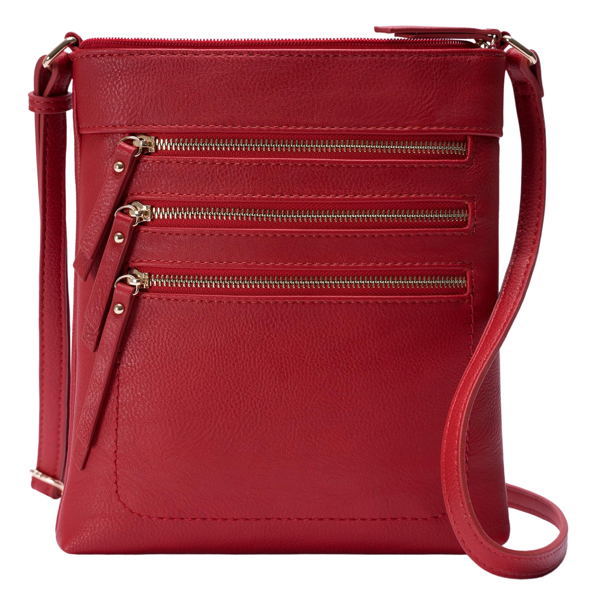 Solene Crossbody Bag Functional Multi Pocket Messenger Purse Top Zip Closure Shoulder Handbag With Adjustable Strap