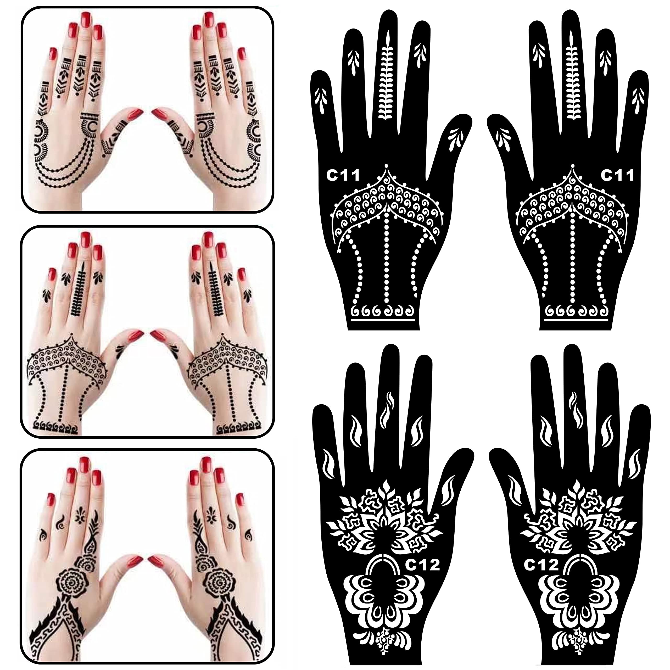 NewCraft 4 Sheets Temporary Tattoo Stencil Kit for Temporary Tattoo Ink