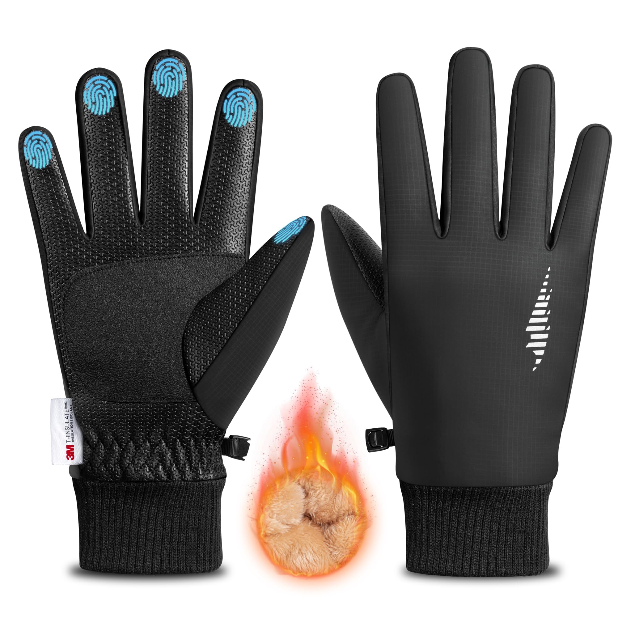 SIMARI Winterhandschuhe Herren Damen Thermo wasserdichte Warme Touchscreen Fahrradhandschuhe Snowboard Ski Outdoor Anti-Rutsch Winddicht Laufen Wandern Plüsch Winter SMRG108