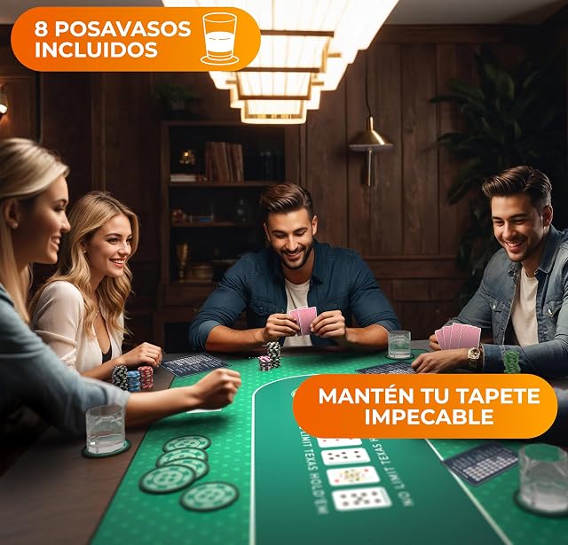 Foto 2 de 8 de Newverest Tapete De Poker De Mesa 178 x 89 cm, Tapete Texas Hold'em hasta 10 Jugadores