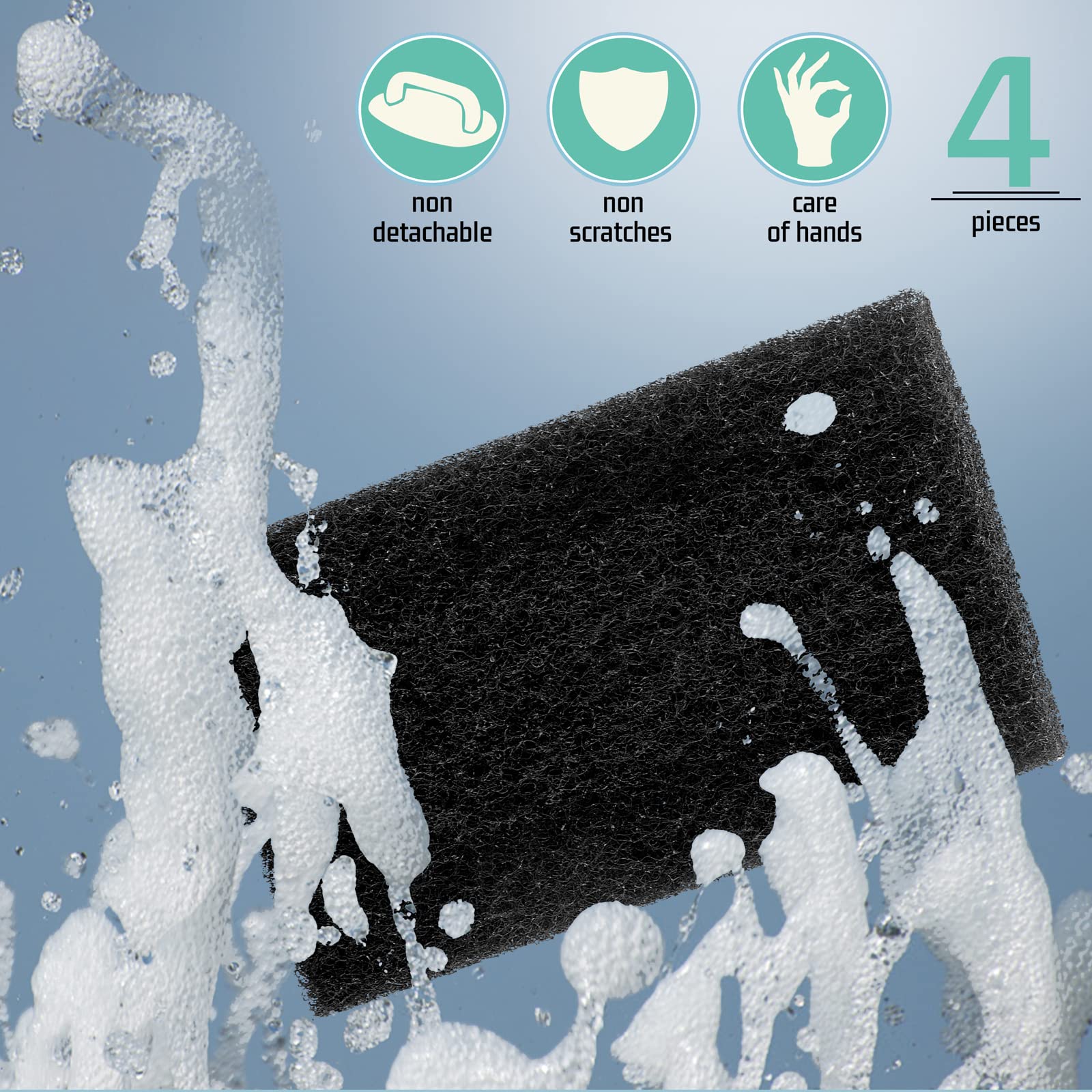 5 Tampons à Récurer En Nylon Pour Plaques De Cuisson - Anti-rayures, Lavables, Pour Four, Gril, Hottes - 4