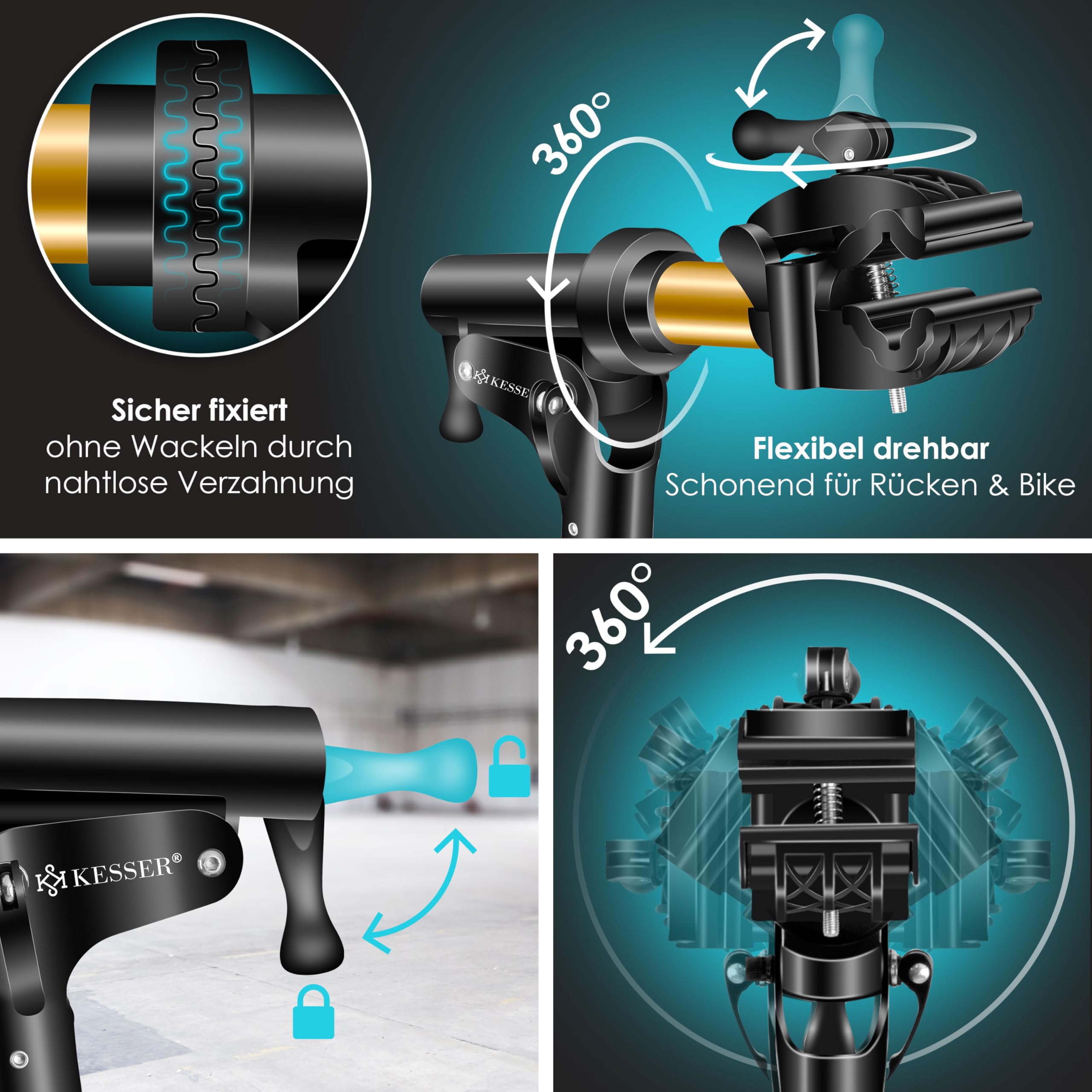 KESSER® Cavalletto di Montaggio per Biciclette Cavalletto di Riparazione Professionale in Alluminio per Biciclette Mountain Bike Cavalletto di Montaggio per e-Bike per carichi