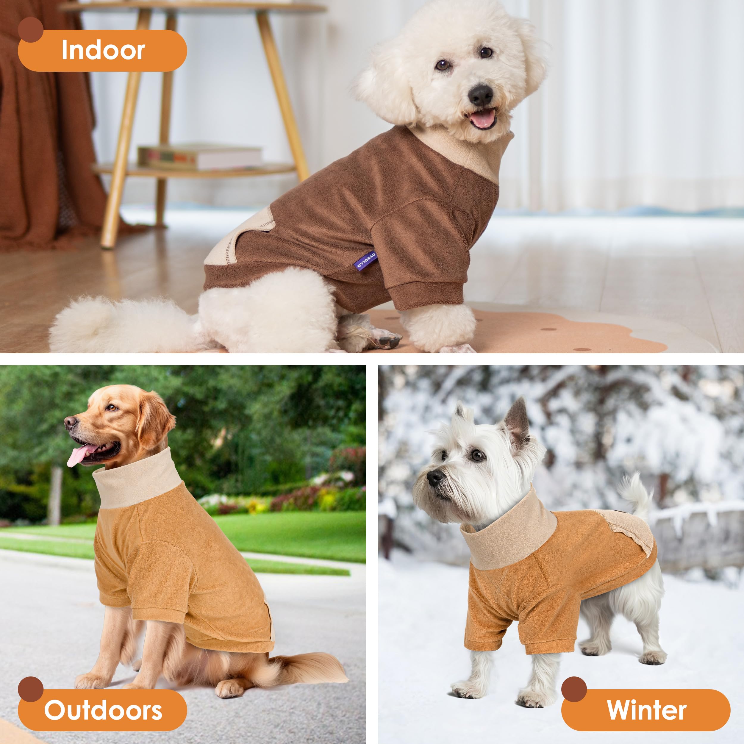 cyeollo Paquete de 2 suéteres para perros pequeños, suéter de invierno suave de cuello alto para perros pequeños, machos y hembras, sudadera cálida para perros, ropa elástica y cómoda para mascotas,
