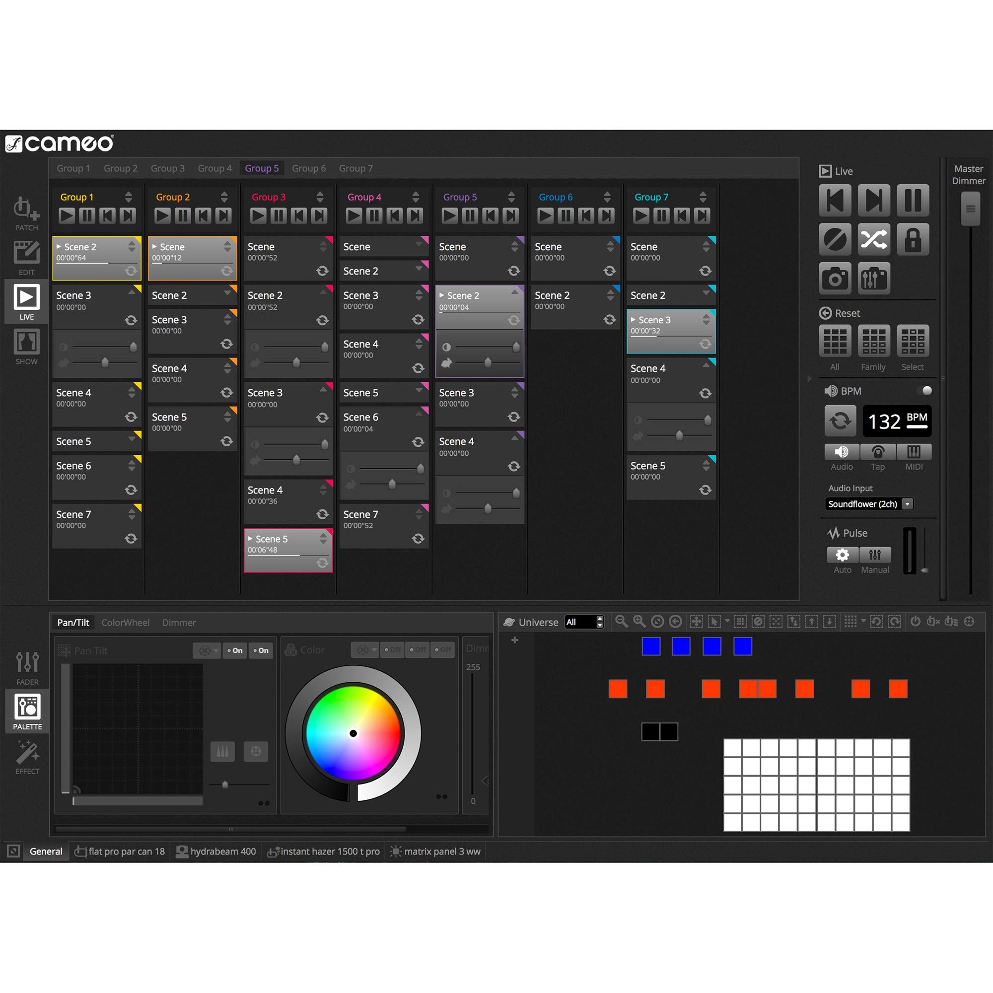 Adam Hall Cameo DVC CUE - Interfaccia da USB a DMX con fino a 2048 canali DMX e pannello di controllo illuminato, Nero