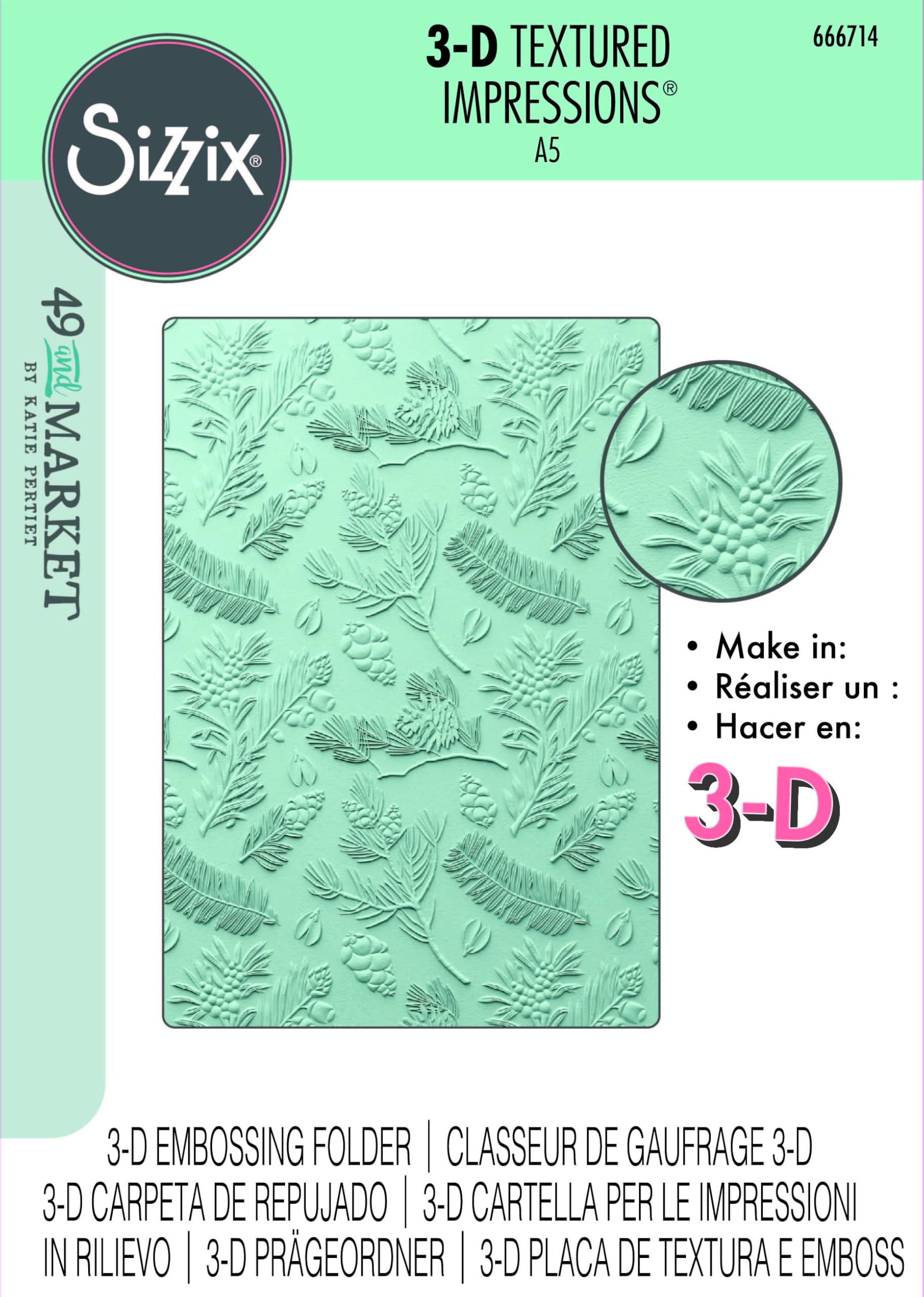 Amazon.com: Sizzix 3D Textured Impressions A5 Embossing Folder