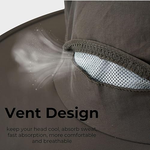 Miniatura 10 de Flammi - Sombrero de red para mosquitero, sombrero de safari UPF 50+, protección solar, sombreros Boonie para hombres con solapa para el cuello,