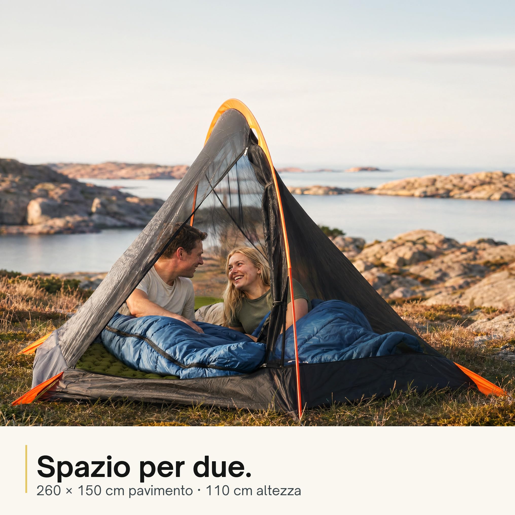 Trinordic Tenda Leggera 1-2 Persone – Tunnel Arco Singolo, 1,7 kg Peso Minimo, 3000 mm Impermeabile, Verde Oliva