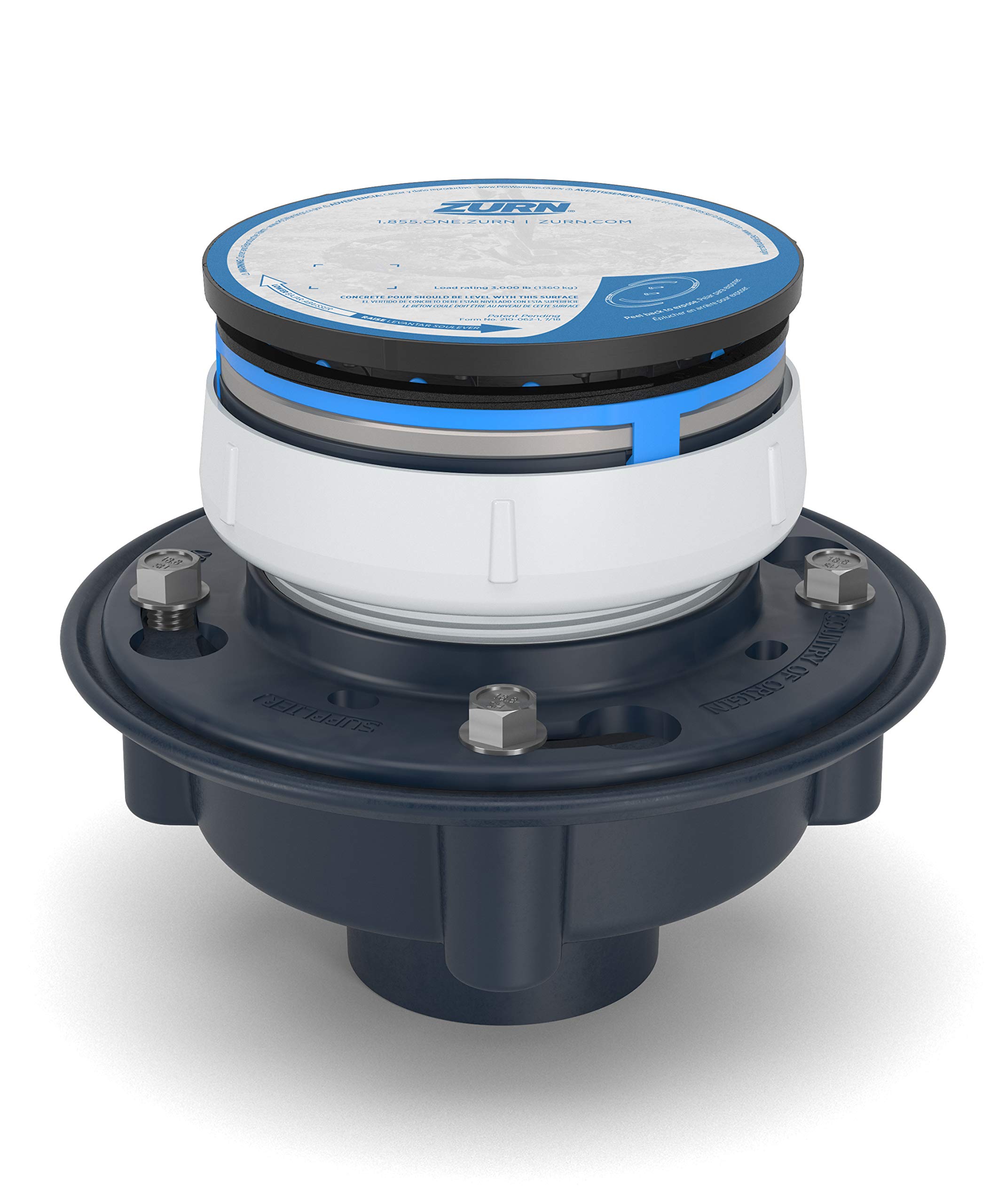 EZ1-PV4-R6 - EZ1 PVC Drain with 6" Round Nickel Bronze Strainer and 4" Solvent Weld Outlet