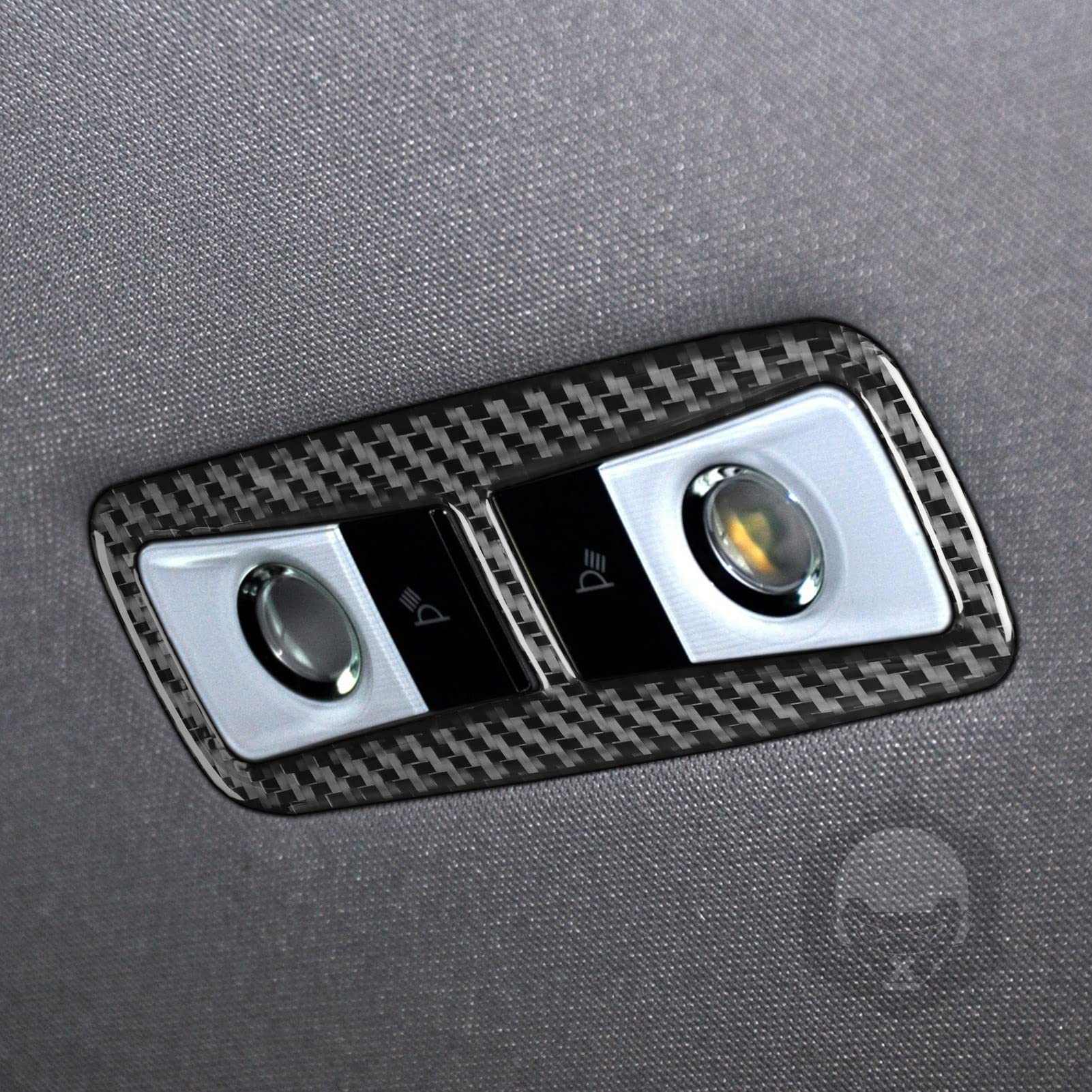 UOADA Car Top Roof Reading Light Carbon Fiber Cover Trim Sticker Compatible with Honda Accord 2014 2015 2016 2017 Auto Interior Accessories Black.