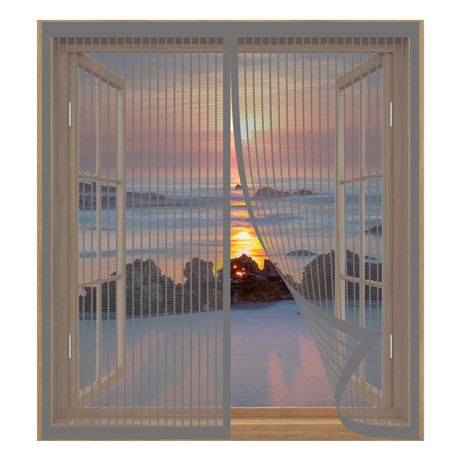 Yuanwan Grey Fly Screen Mosquito Net 109 X 73 Cm Easy Installation No Drilling Or Screwing Heavy Duty Anti Mosquito Mesh For Windows Nets To Keep Bugs Out,