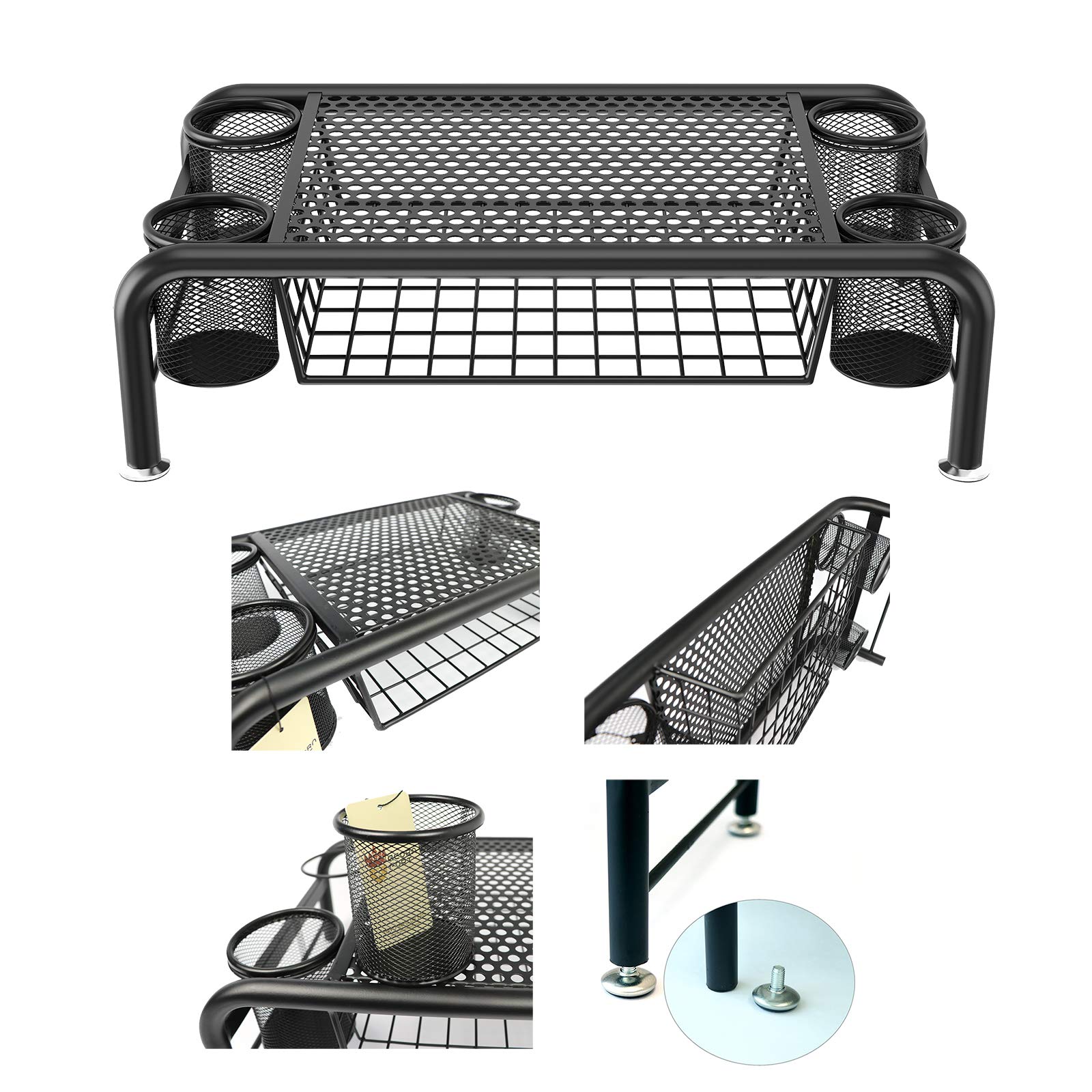 AcornFort H504 Extra Large Height Increasing 50x30x15cm Black Mesh