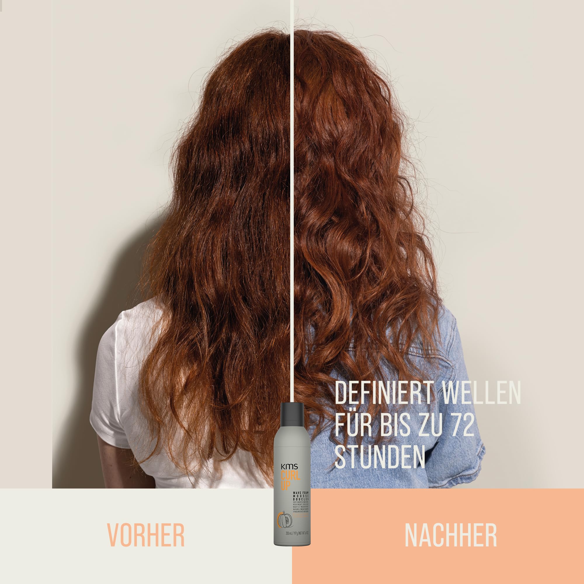 KMS CurlUp Wave Foam – Lockenschaum für flexible Wellen & Locken, Volumen & natürliche Definition – 200 ml