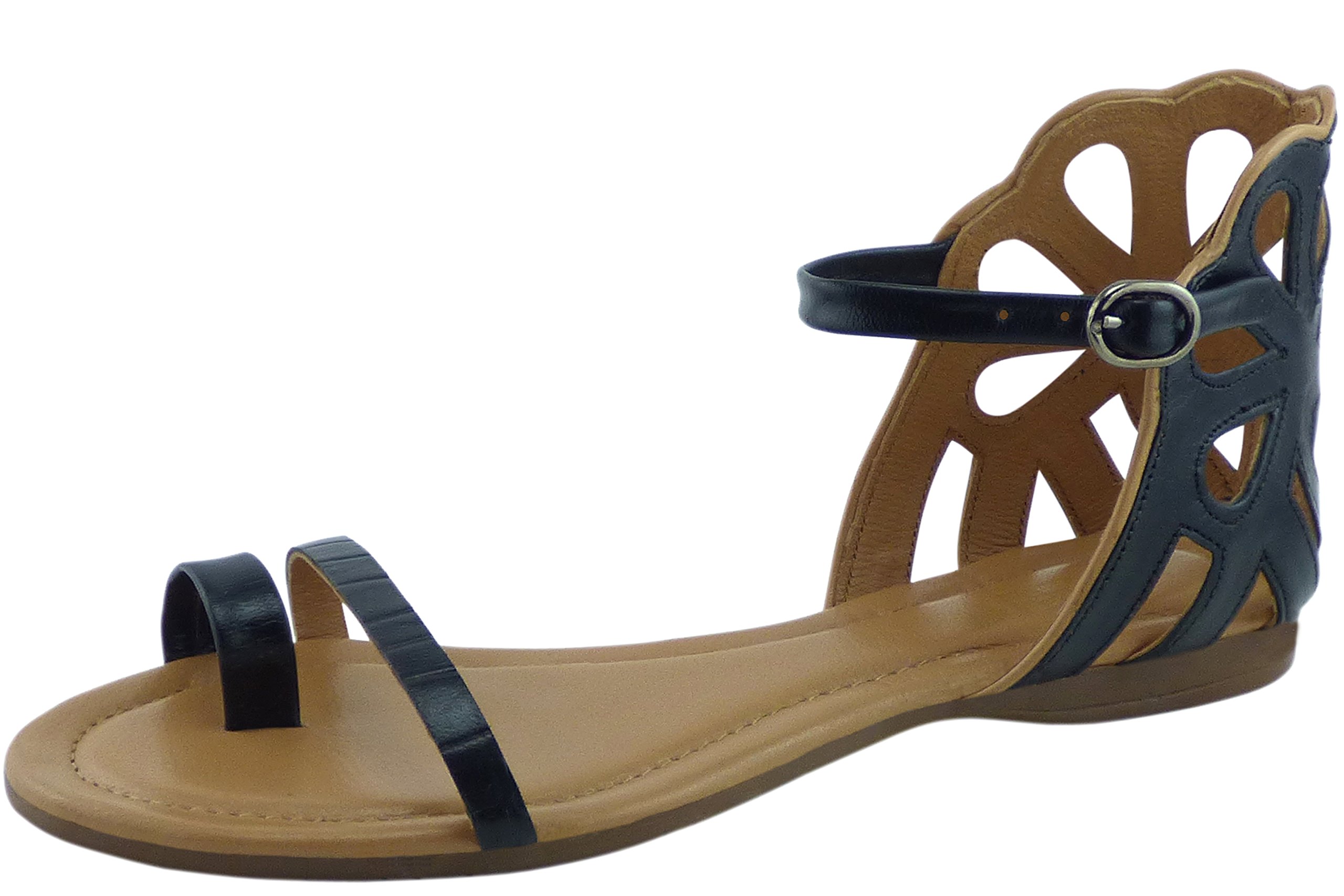 Women's Leather Shoes Sandals, Genuine Leather, Ecomark Certified Leather, Gladiator Sandal Flat