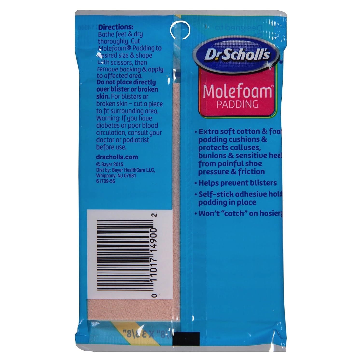 Dr. Scholl's Molefoam Padding Men and Women 2-Count (3-Pack)