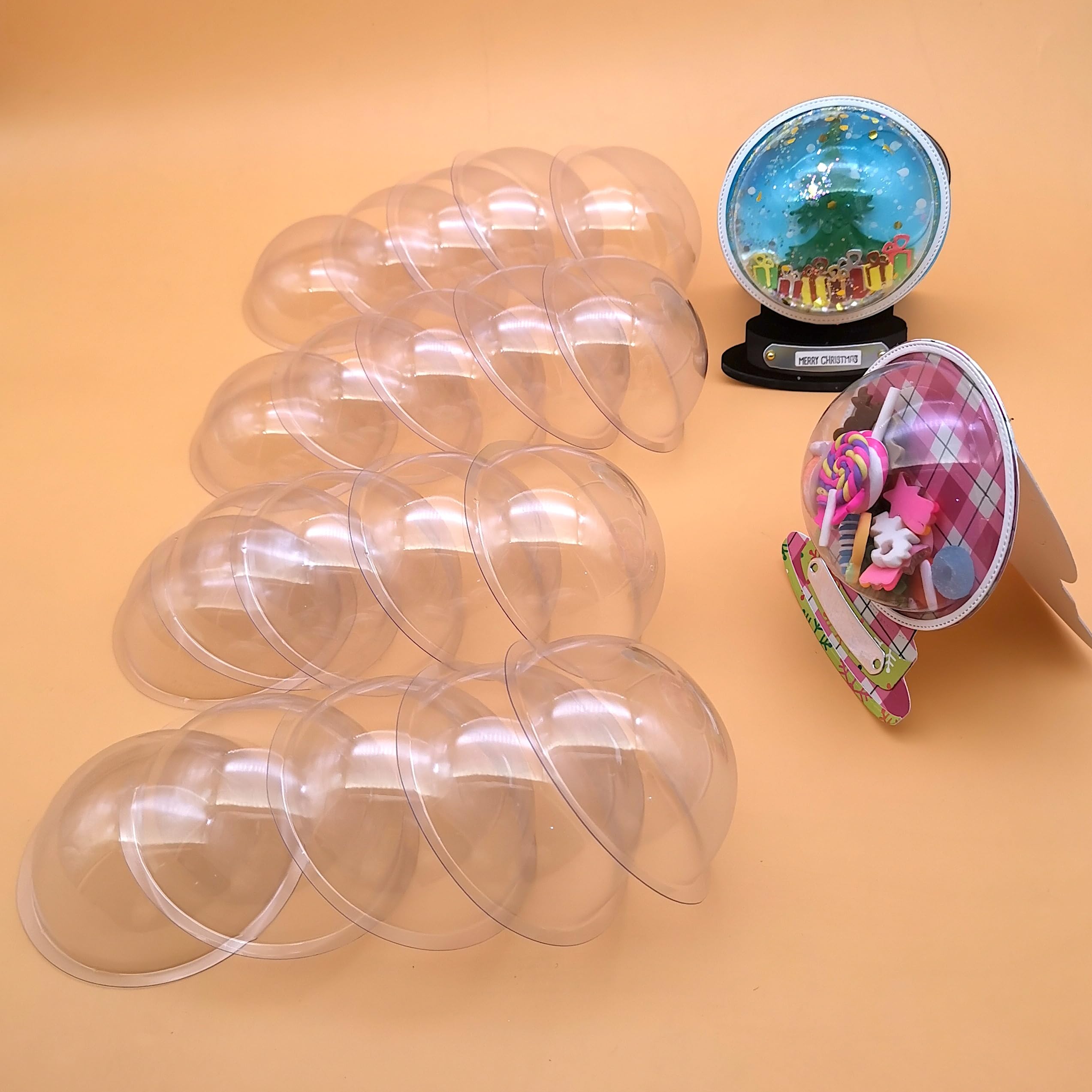 20pc Half Ball Plastic Candy Dome for Paper Craft Handmade Card Making Greeting Cards Decoration Alina Craft Art Template (20pc Half Ball Dome only)