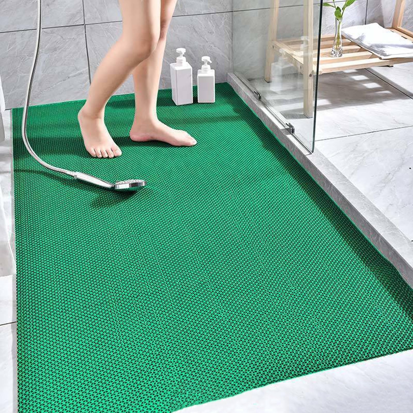 Antypoślizgowa mata łazienkowa z PCW – konstrukcja zapobiegająca pleśni pod prysznicem wewnętrznym 120 x 150 cm – idealna do łazienek, szybkoschnąca, miękka w dotyku, bezpieczna i na stół