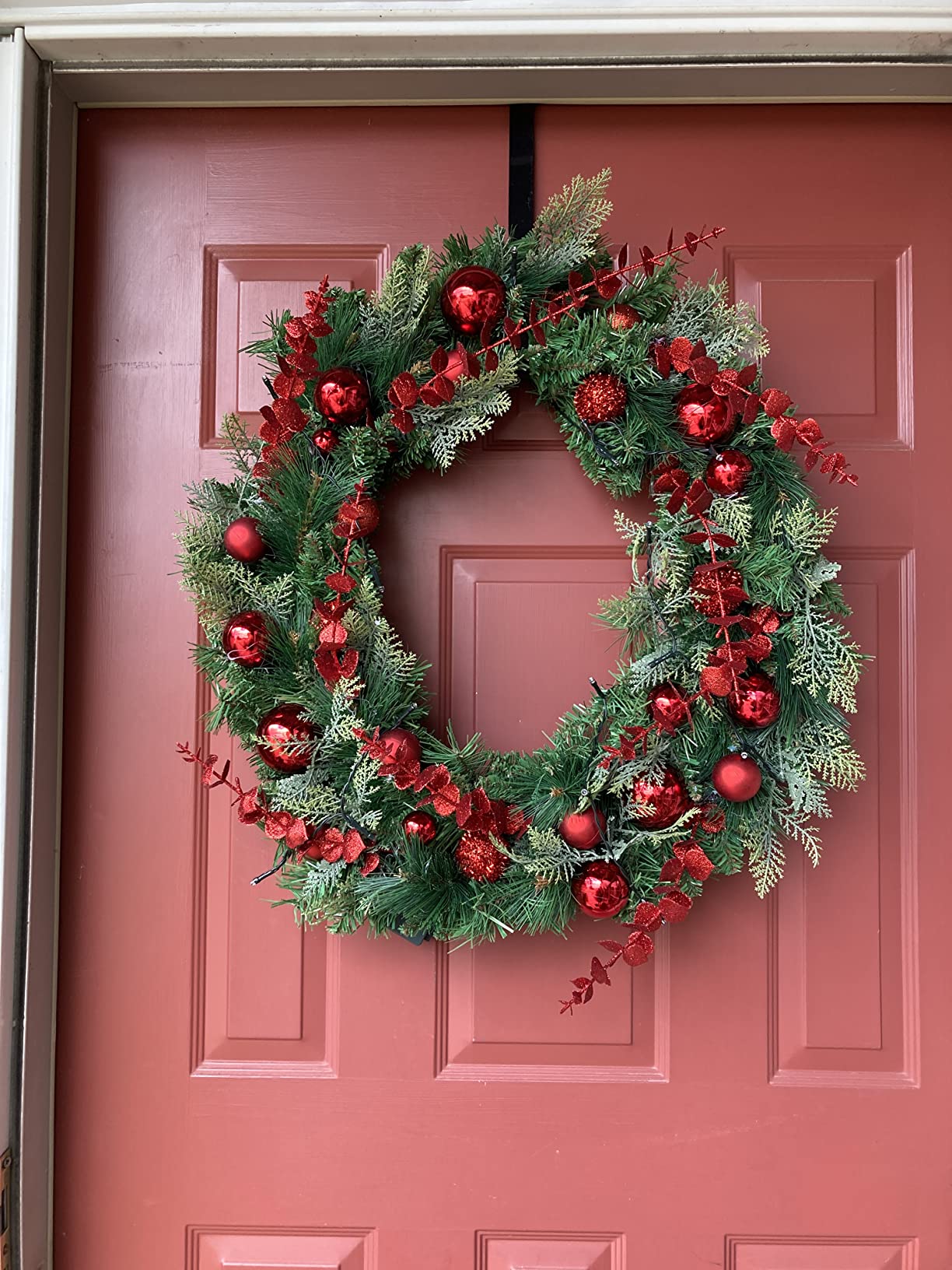 9/mo Finance 24 Inch Christmas Door Wreath,Outdoor Lighted Christmas