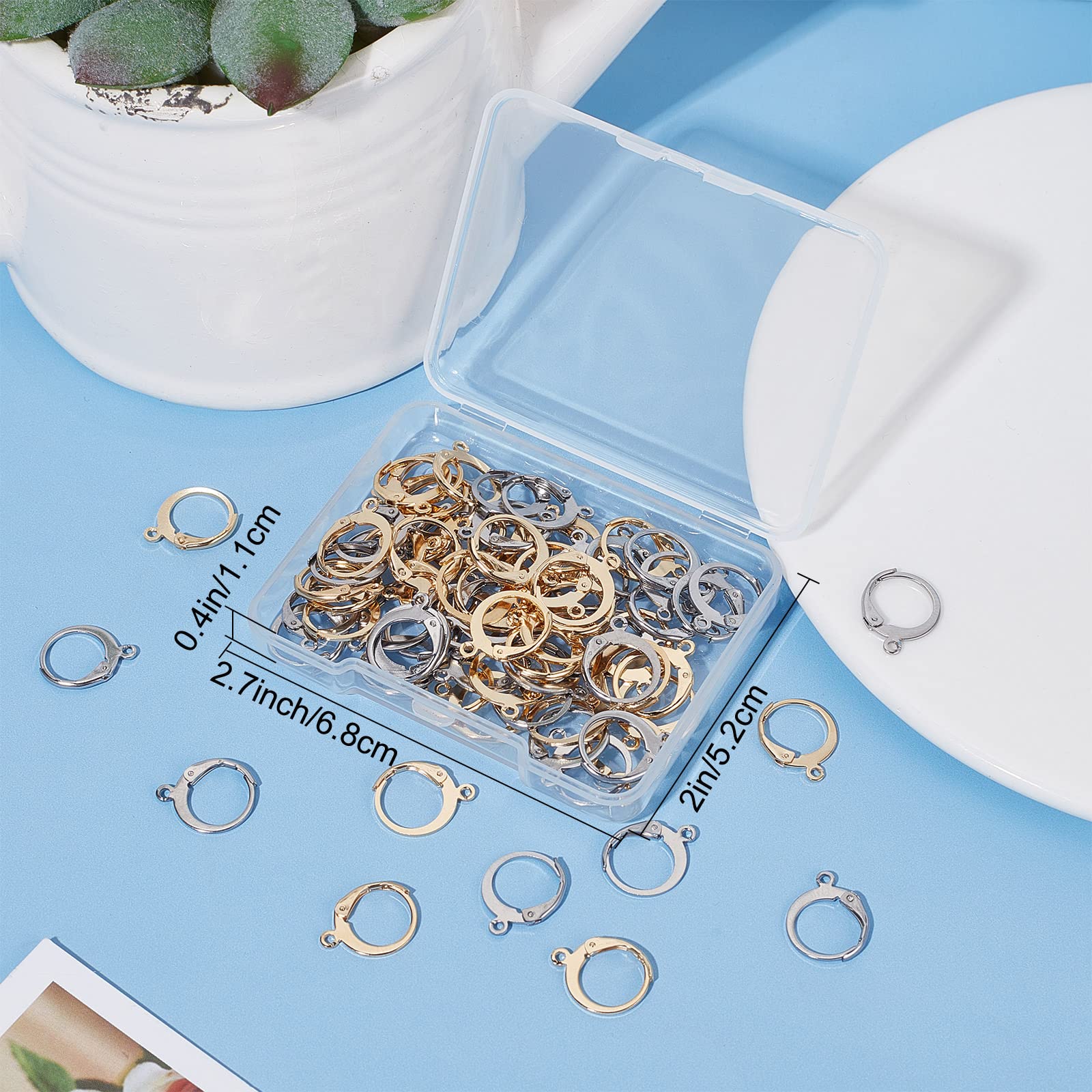 SUNNYCLUE 1 scatola 12 pezzi Ganci per Orecchini Placcati Oro Reale 18K