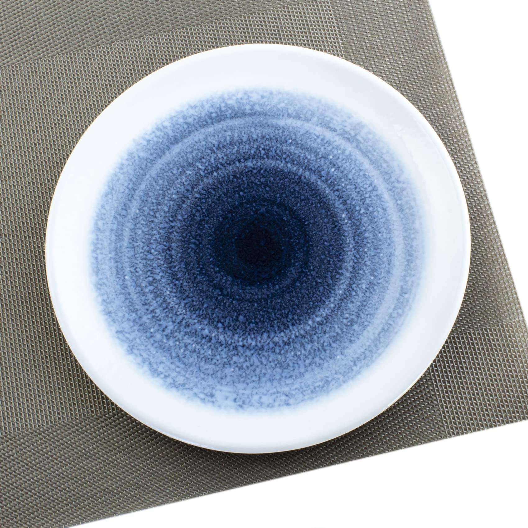 Bone China Shallow Reactive Scandi Dessert Plate 21cm Blue