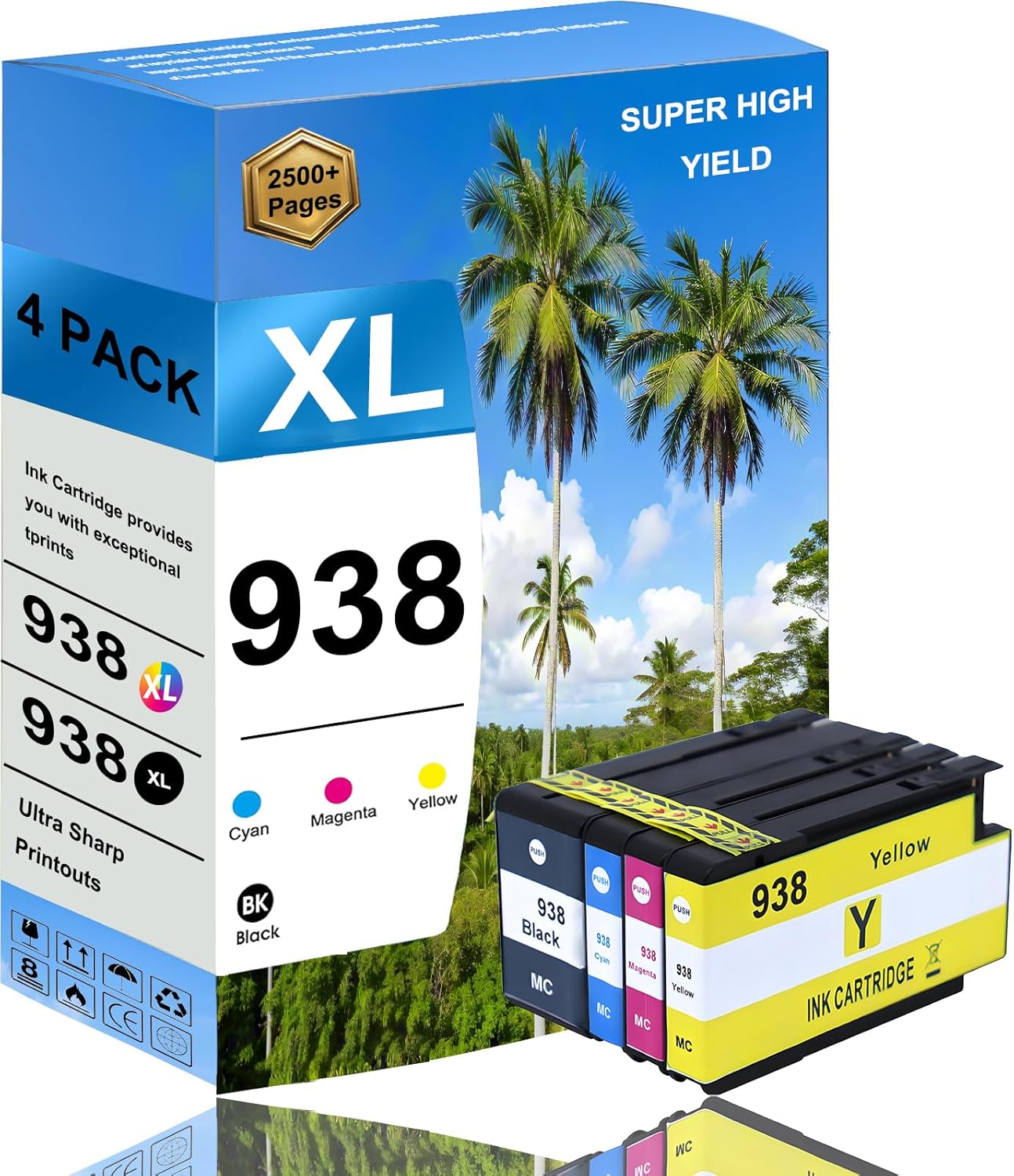 938XL 938 Ink Cartridges Replacement Compatible Black and Color 938XL 938 for HP OfficeJet Pro 9110B 9120 9130 9720 9730 Ink Cartridge Printer