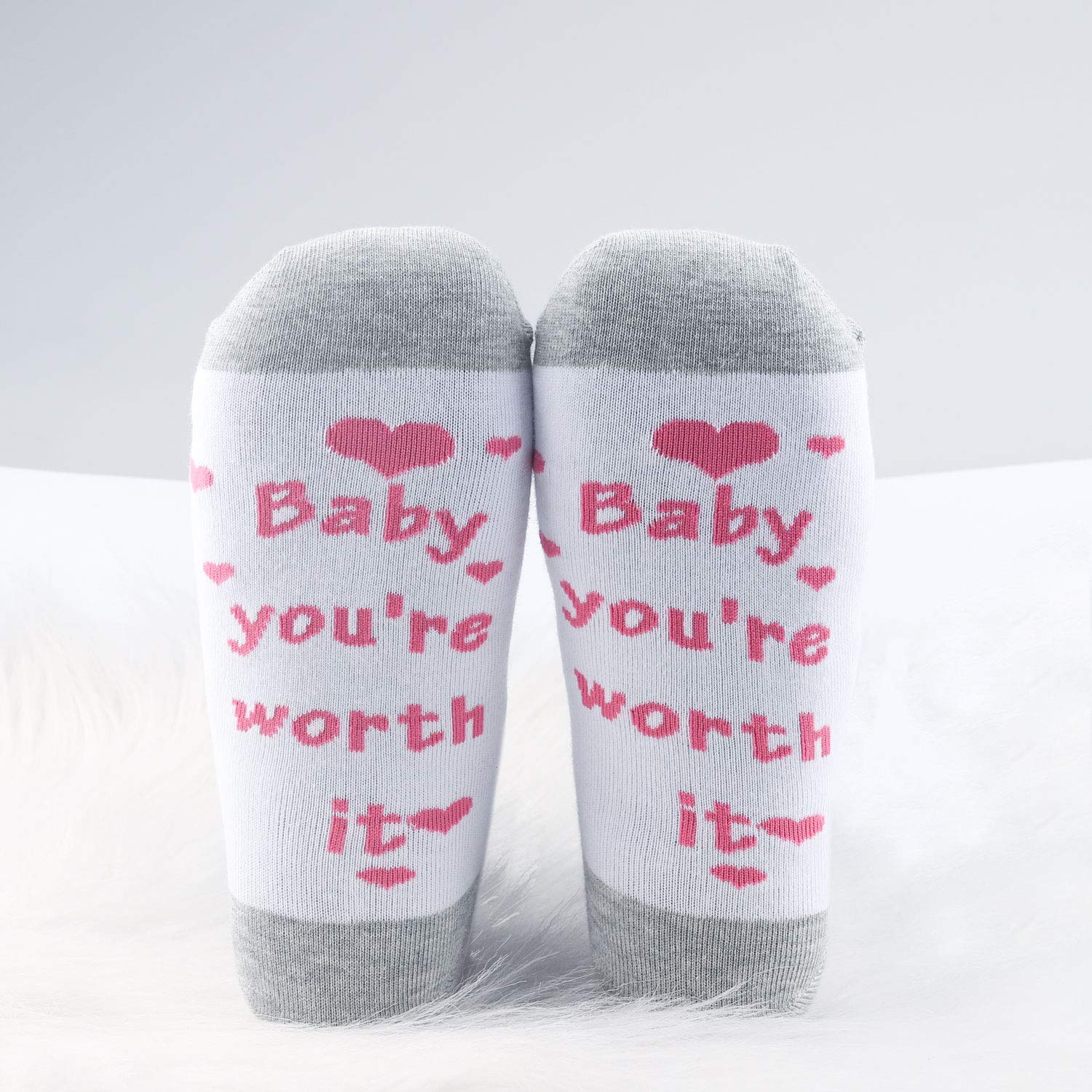 PYOUL 2 pares de calcetines de infertilidad IVF para bebé You're Worth It calcetines IVF fuertes de transferencia de embriones congelados