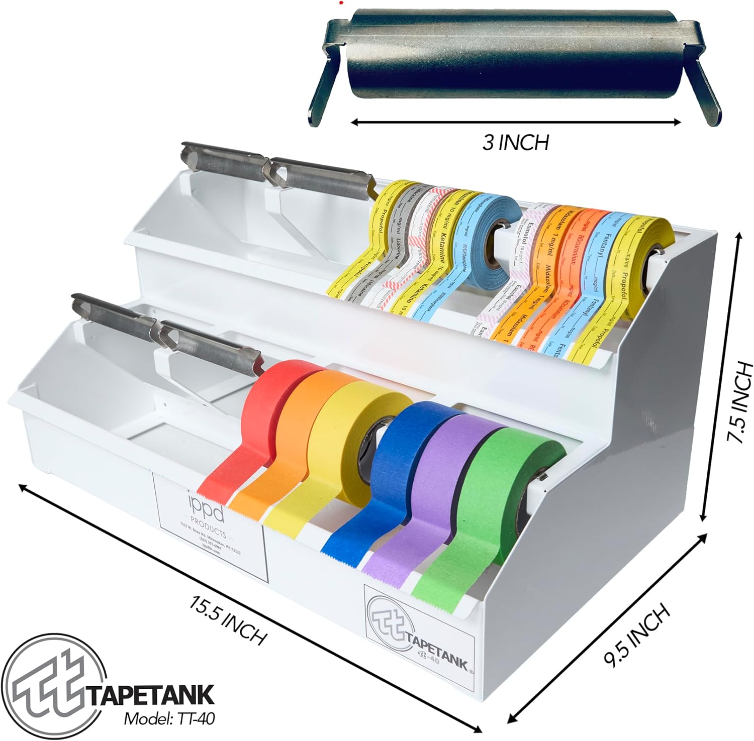 Generic TAPETANK Industrial Multi-Roll Tape Dispenser Holds 40 Rolls, TT-40