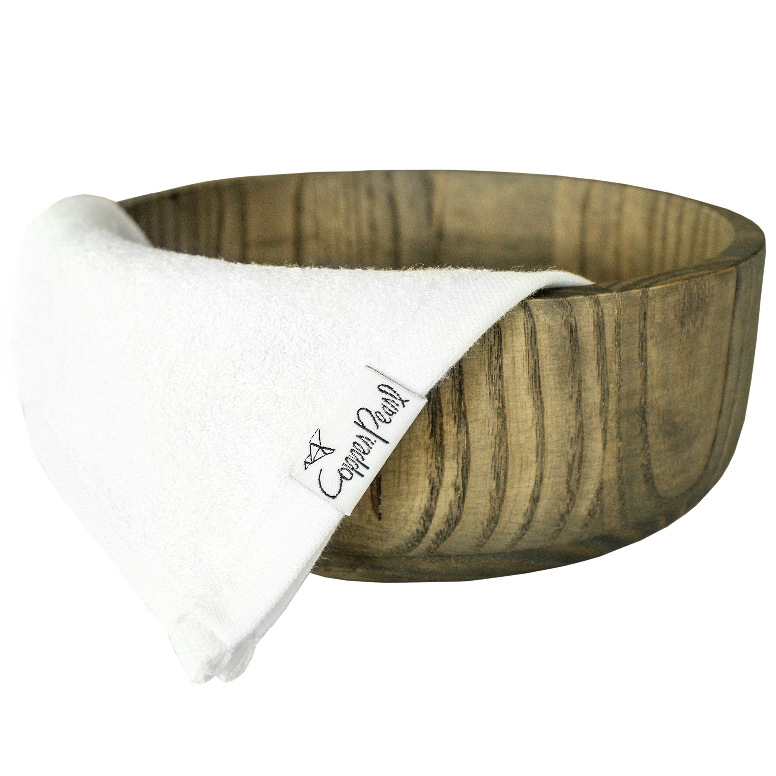 Copper Pearl 6 Baby Bath salviette Premium Large morbido bianco e blu 11 x 11 pollici Rayon da bambù Fibre asciugamani in