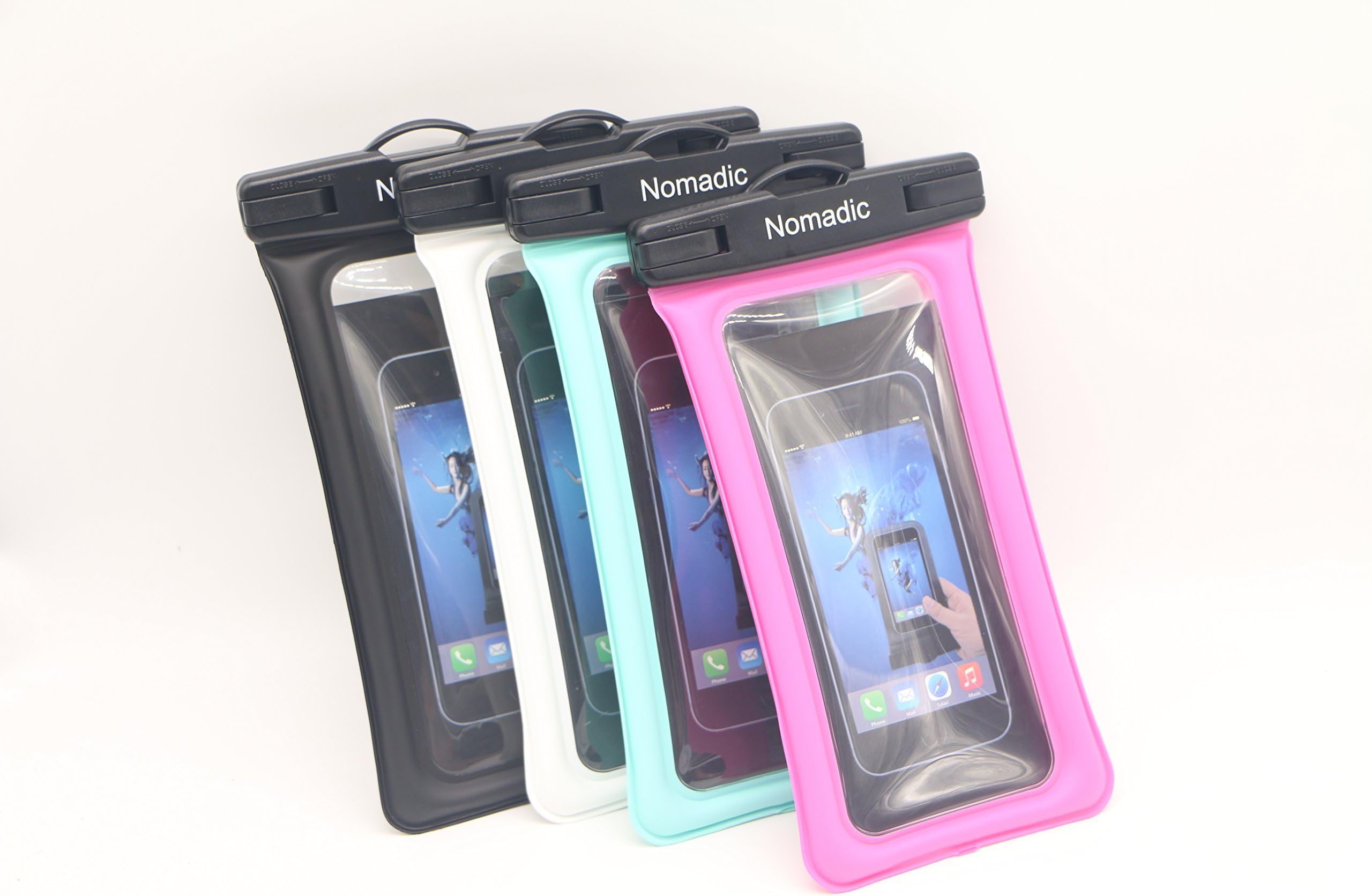 The Nomadic Traveler Floating Waterproof Cell Phone/Passport Pouch, Clear Sensitive PVC Touch Screen,Snowproof Dirtproof for iPhone, Samsung Galaxy and Other Smartphones up to 6 Inch (Black)