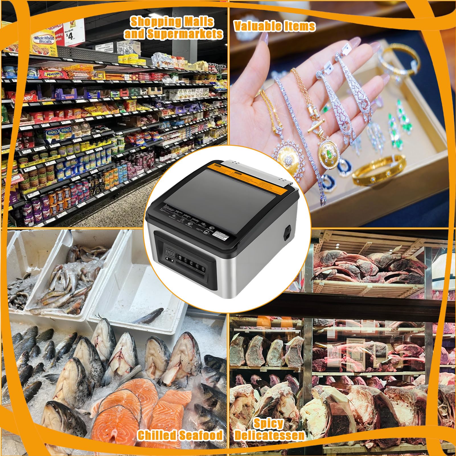 Zgrzewarka PróżNiowa Komorowa, System Pakowania żYwnośCi Z Paskiem UszczelniająCym, WyśWietlacz Led,Do Suchych, Wilgotnych I Soczystych ProduktóW